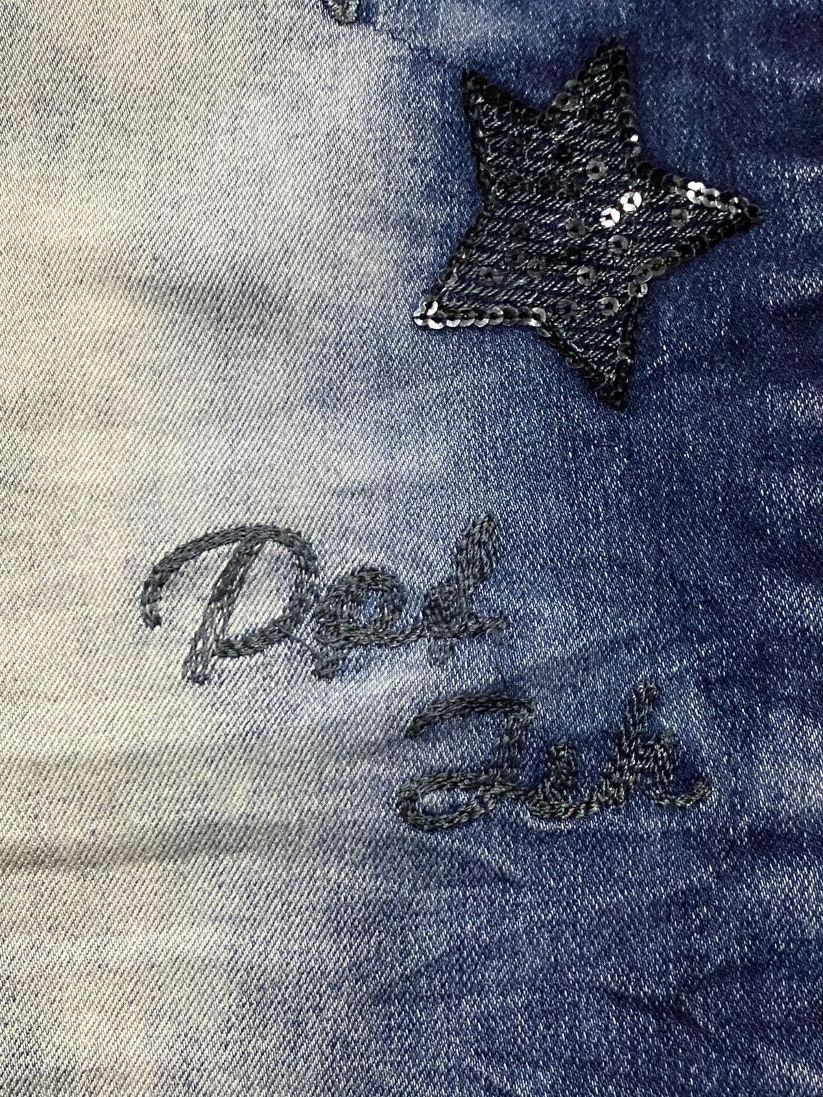 Japanese Brand Y2K Star Patch Harajuku Streetwear Style Bold bleached wash Size US 36 / EU 52 - 13 Thumbnail
