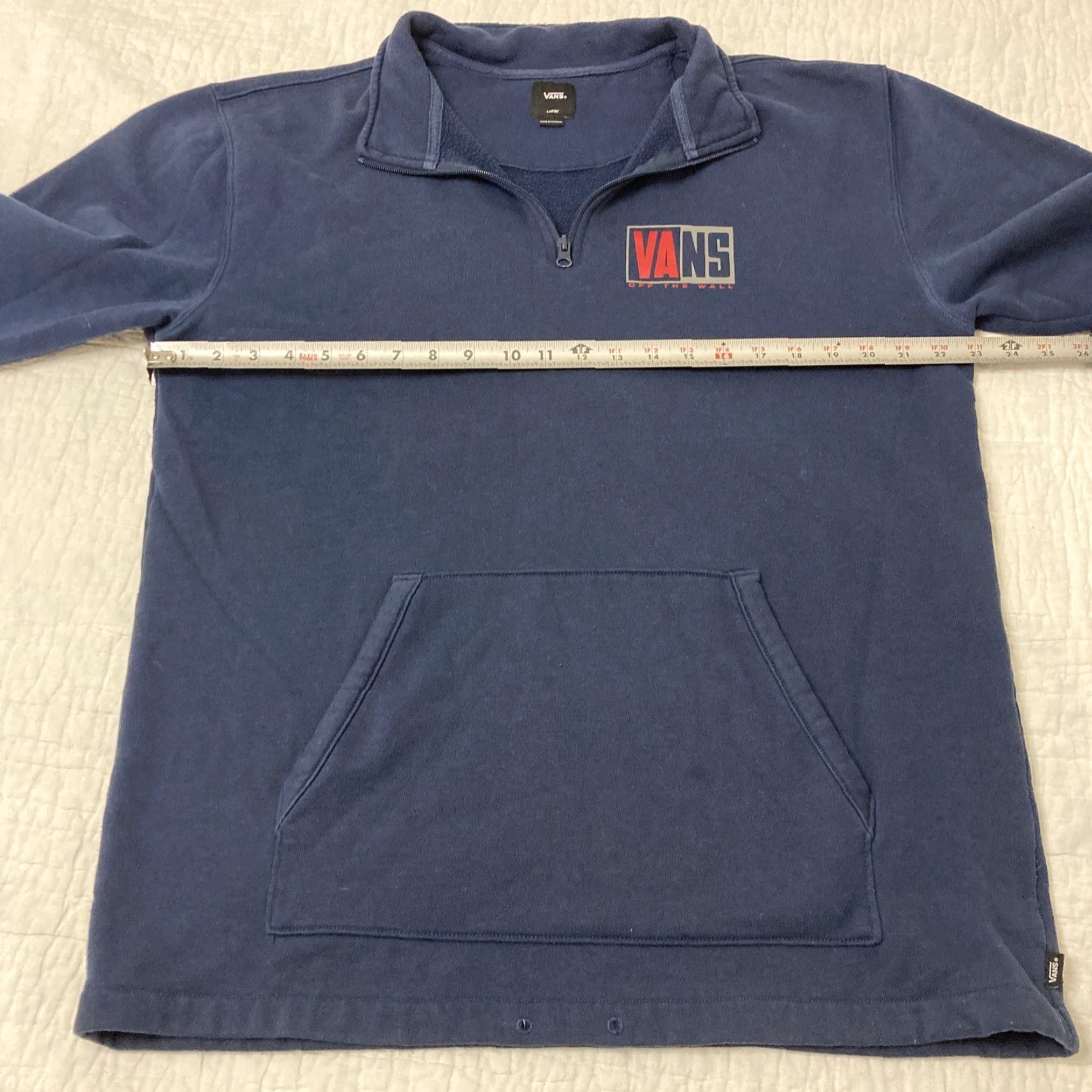 Vans VANS Men Sweater Pullover Quarter Zip Large Blue Off The Wall MENS Labeled Regular Size US L / EU 52-54 / 3 - 4 Thumbnail