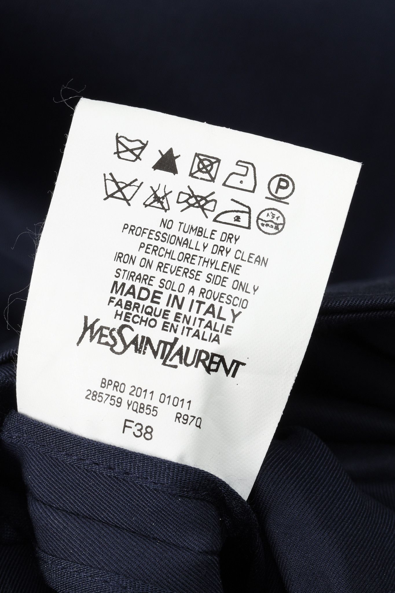 Yves Saint Laurent Yves Saint Laurent R/12 Navy Buttoned-Waist Dress Size M / US 6-8 / IT 42-44 - 10 Thumbnail