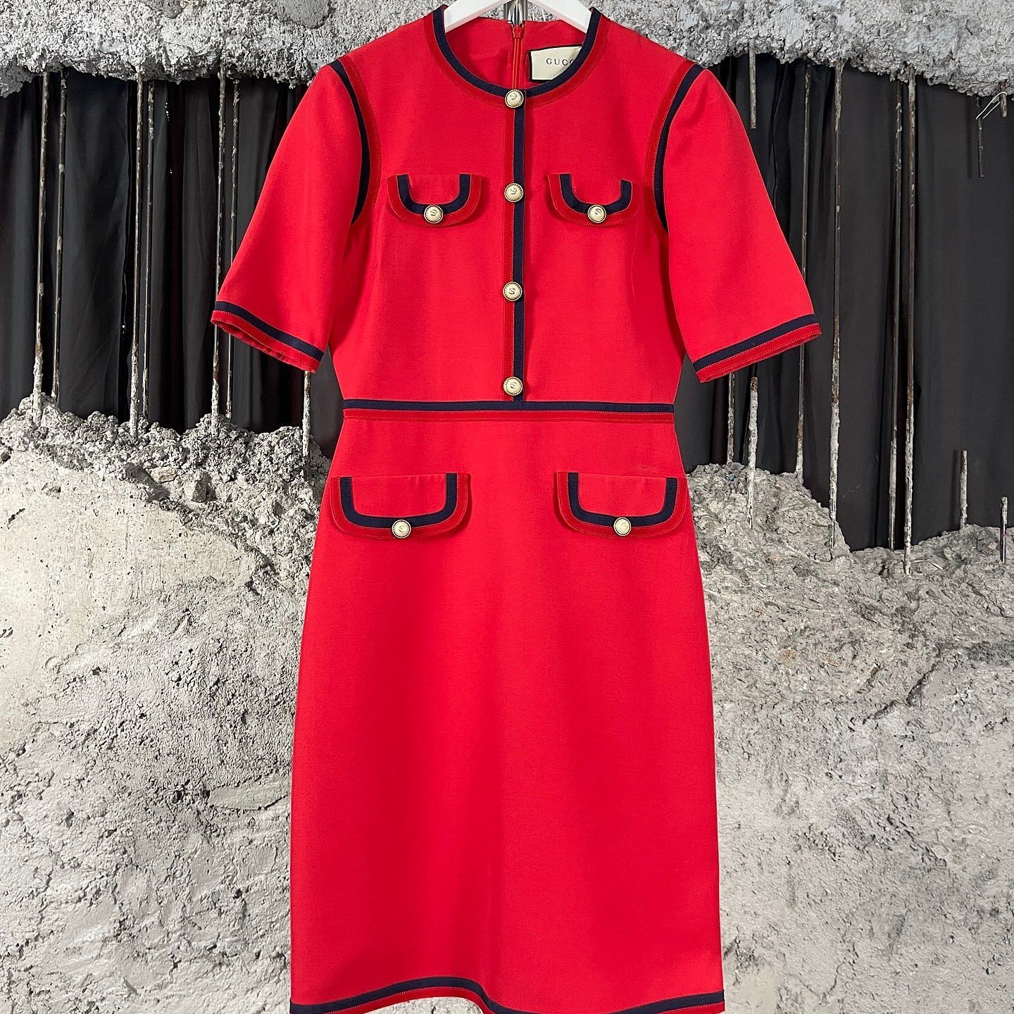 Gucci Gucci Striped Trim Midi Dress IT 38 Size XS / US 0-2 / IT 36-38 - 1 Thumbnail