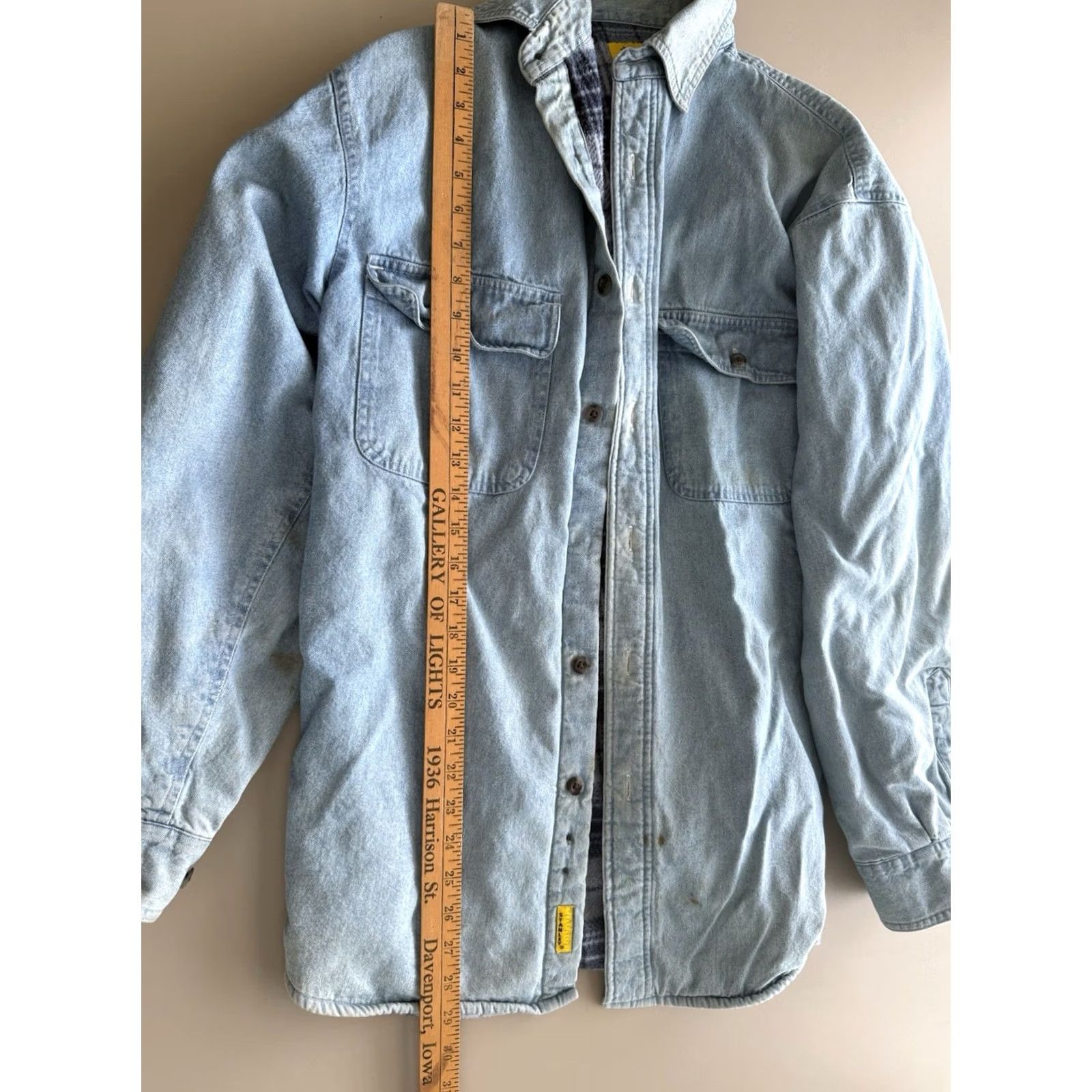Vintage VINTAGE Stanley Denim Jacket Mens M Flannel Lined Jean Shacket Chore Size US 31 - 6 Thumbnail