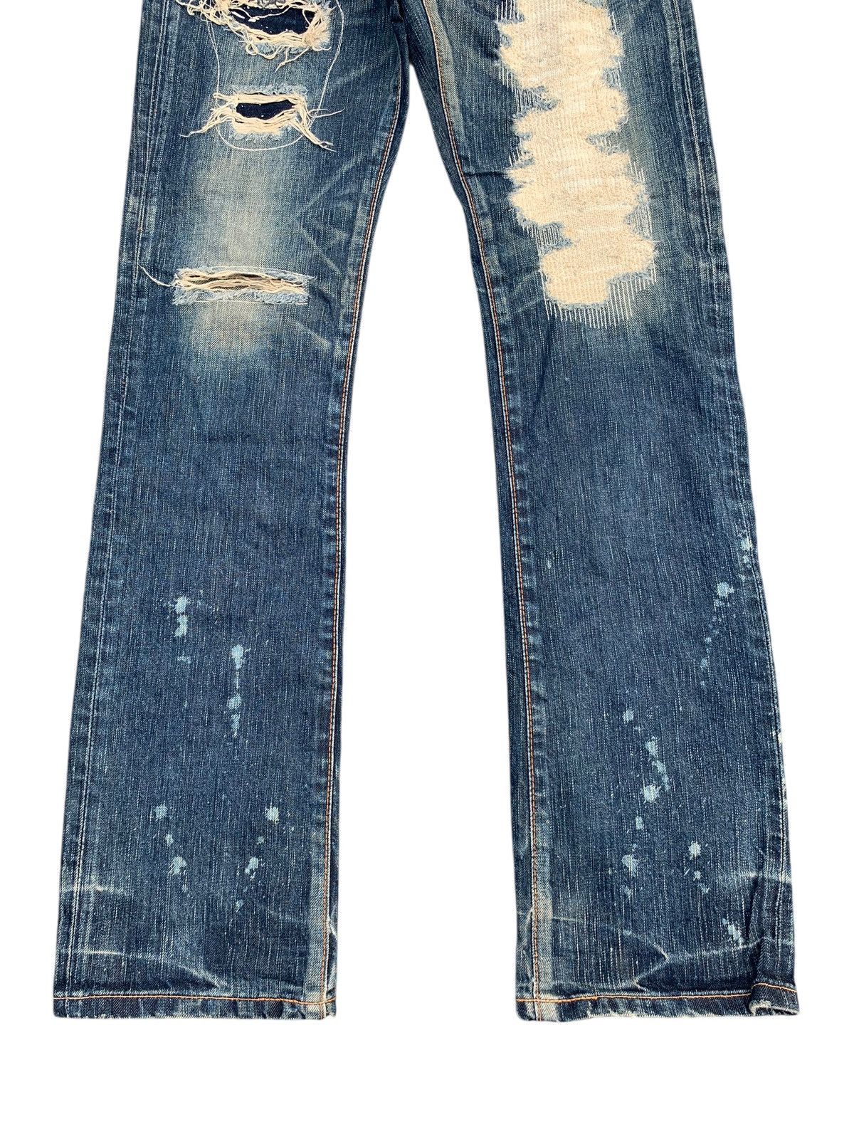 Tornado Mart RARE EDWIN STUDDED PUNK JAPANESE DISTRESSED DENIM Size US 31 - 6 Thumbnail