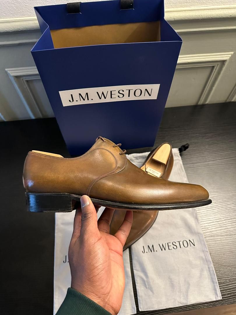J.M. Weston JM Weston - 3 Eyelets Model in Cognac Brown Leather Size US 11.5 / EU 44-45 - 3 Thumbnail