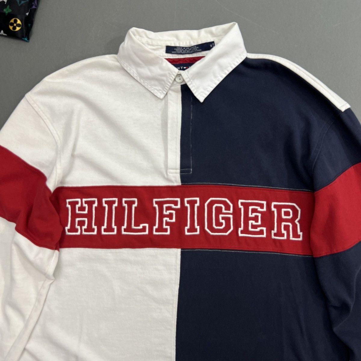 Tommy Hilfiger Rare Color Blocked Tommy Hilfiger Long Sleeve Polo Shirt Size US M / EU 48-50 / 2 - 3 Thumbnail