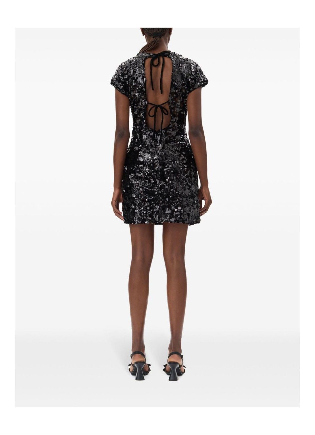 Ganni o1s22i1n0525 Velvet Sequins Mini Dress in Black Size XS / US 0-2 / IT 36-38 - 3 Thumbnail