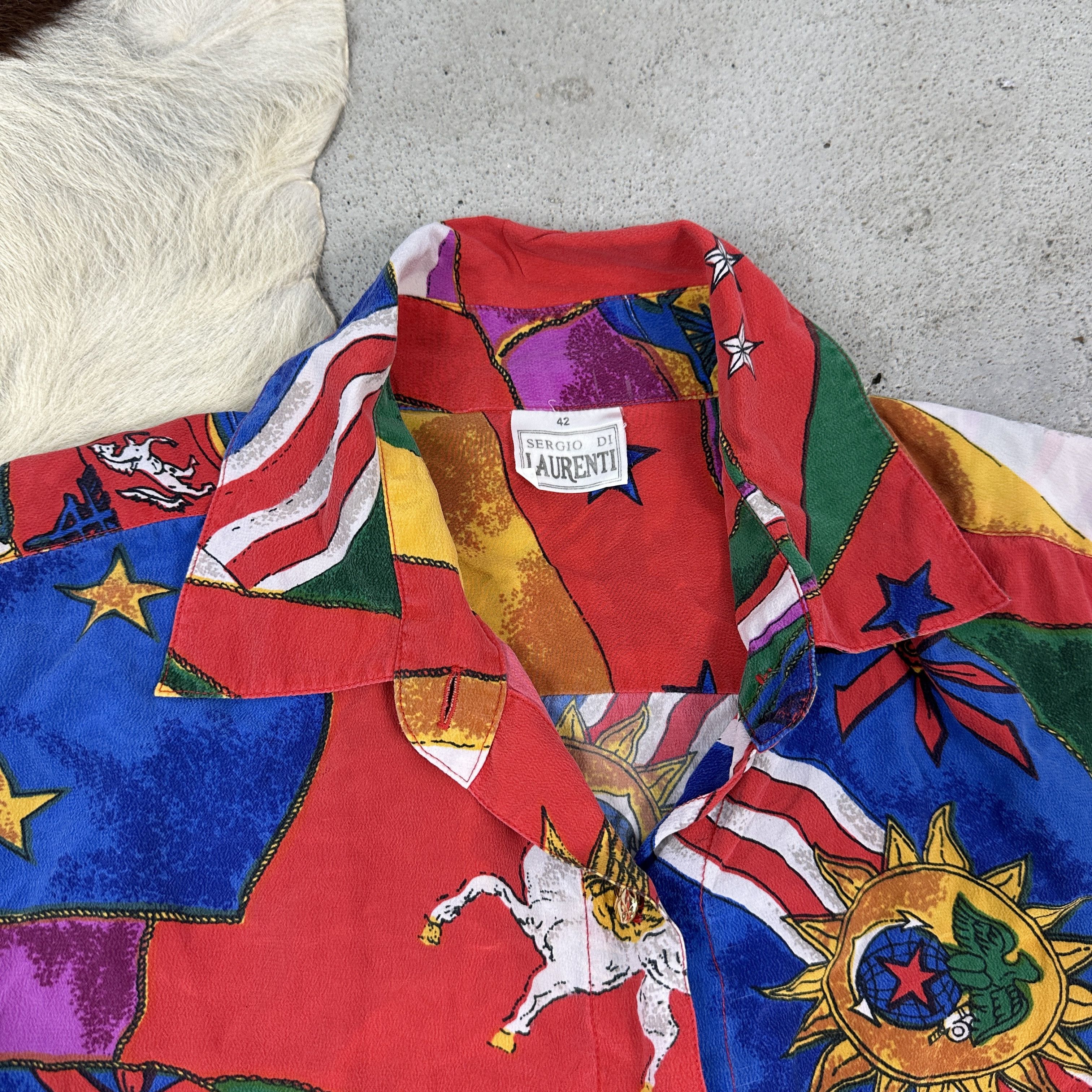 Vintage Vintage Avant Garde Y2K Casual 80s Silk Shirt Size US L / EU 52-54 / 3 - 3 Thumbnail