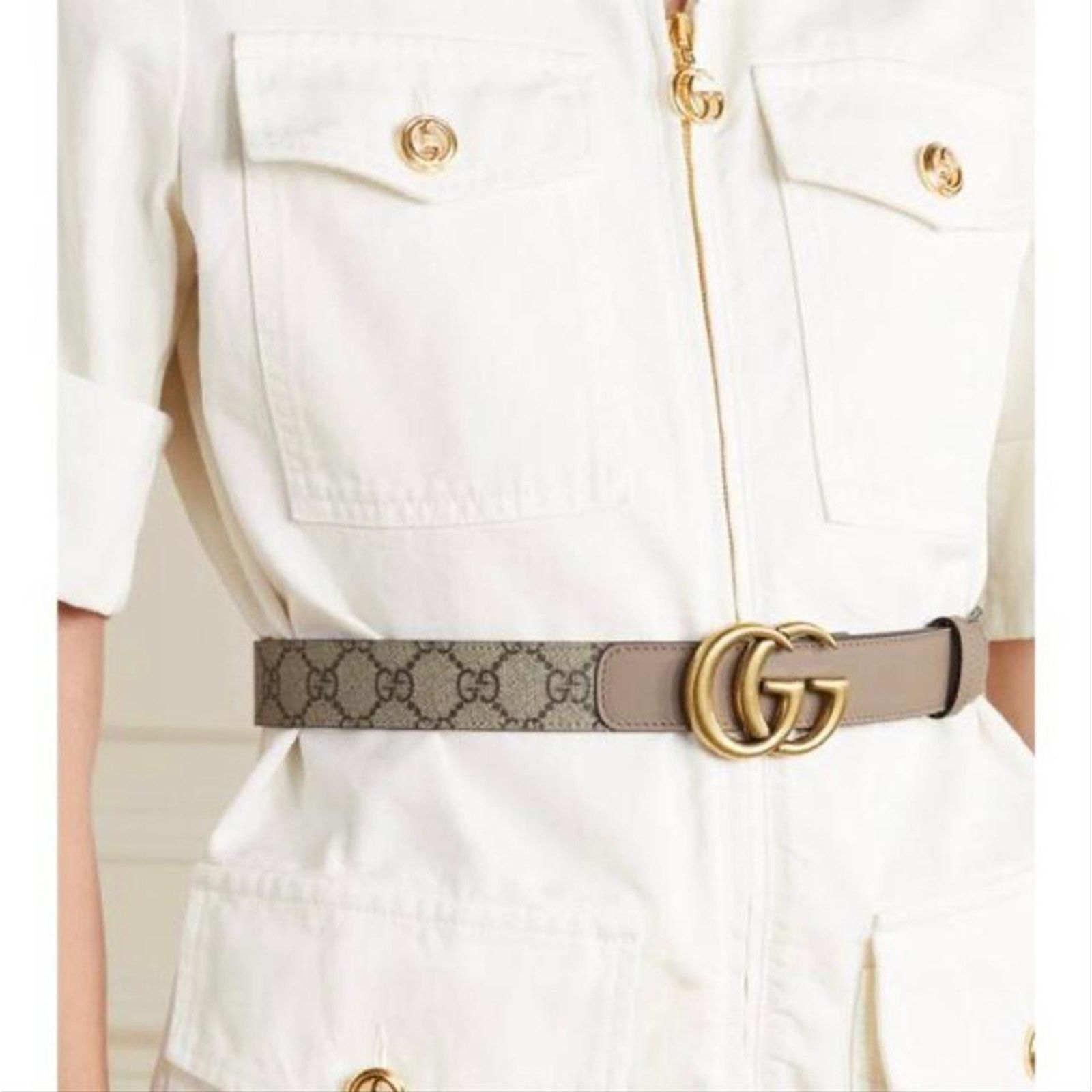 Gucci GG logo supreme thin belt size 75 Size ONE SIZE - 2 Thumbnail