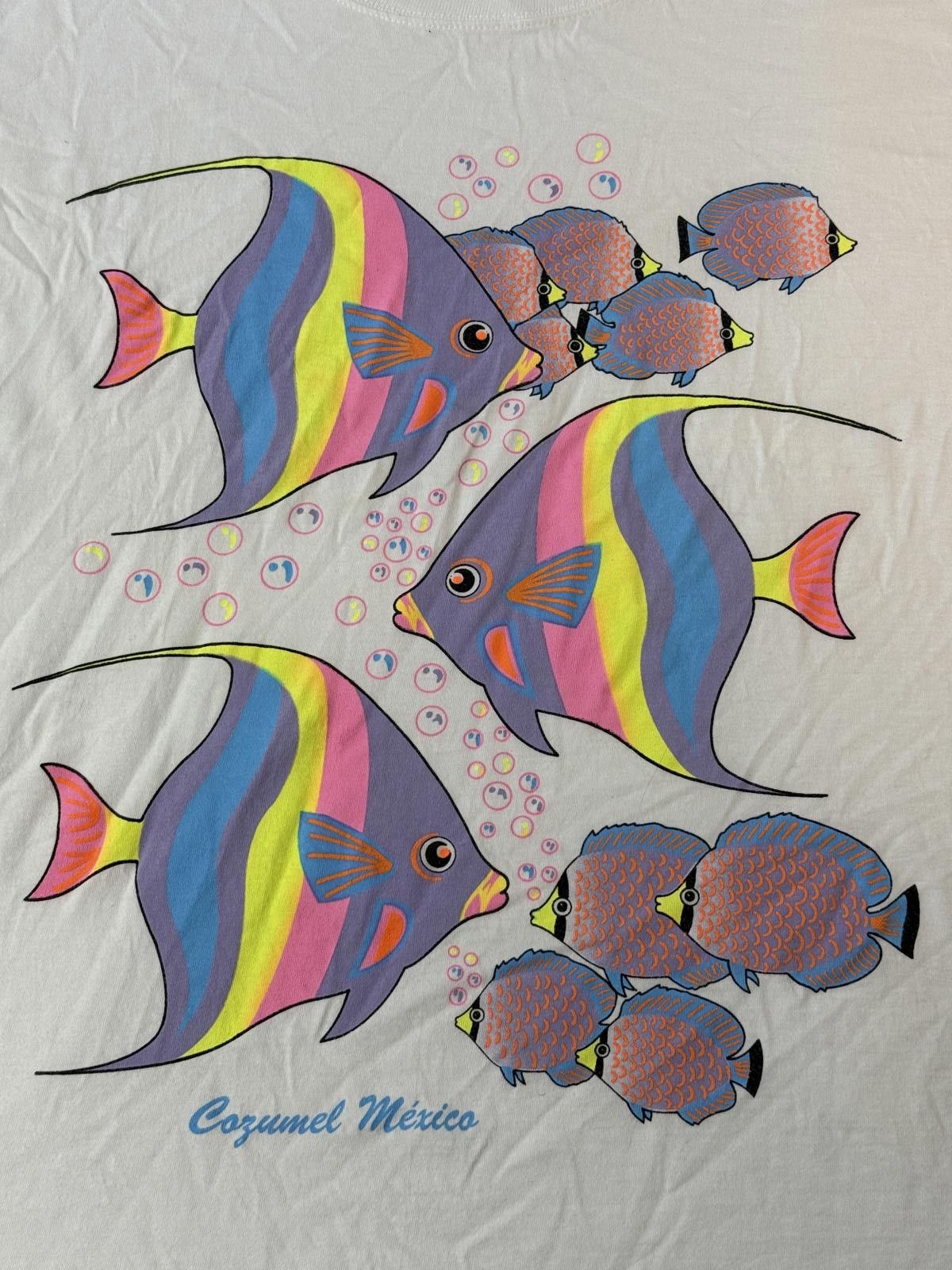 Designer VTG Neon Fish T-shirt Cozumel Mexico Tee XL Size US XL / EU 56 / 4 - 3 Thumbnail