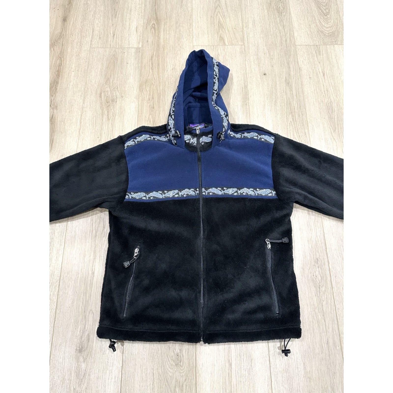 Vintage Copper River Fleece Kodiak Hooded Jacket Men’s Medium Blue Black Alaska USA Size US M / EU 48-50 / 2 - 3 Thumbnail
