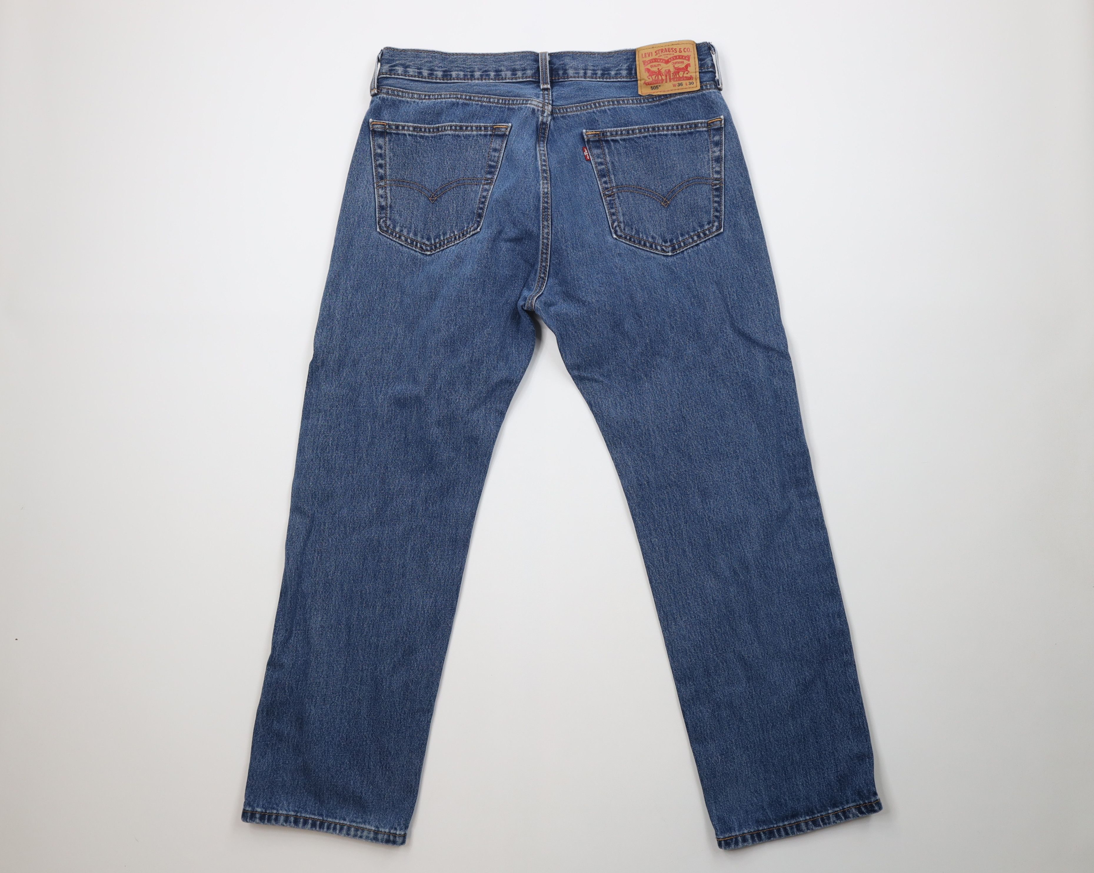 Levi's Vintage Y2K Levis 505 Fit Straight Leg Denim Jeans Blue Size US 36 / EU 52 - 9 Thumbnail