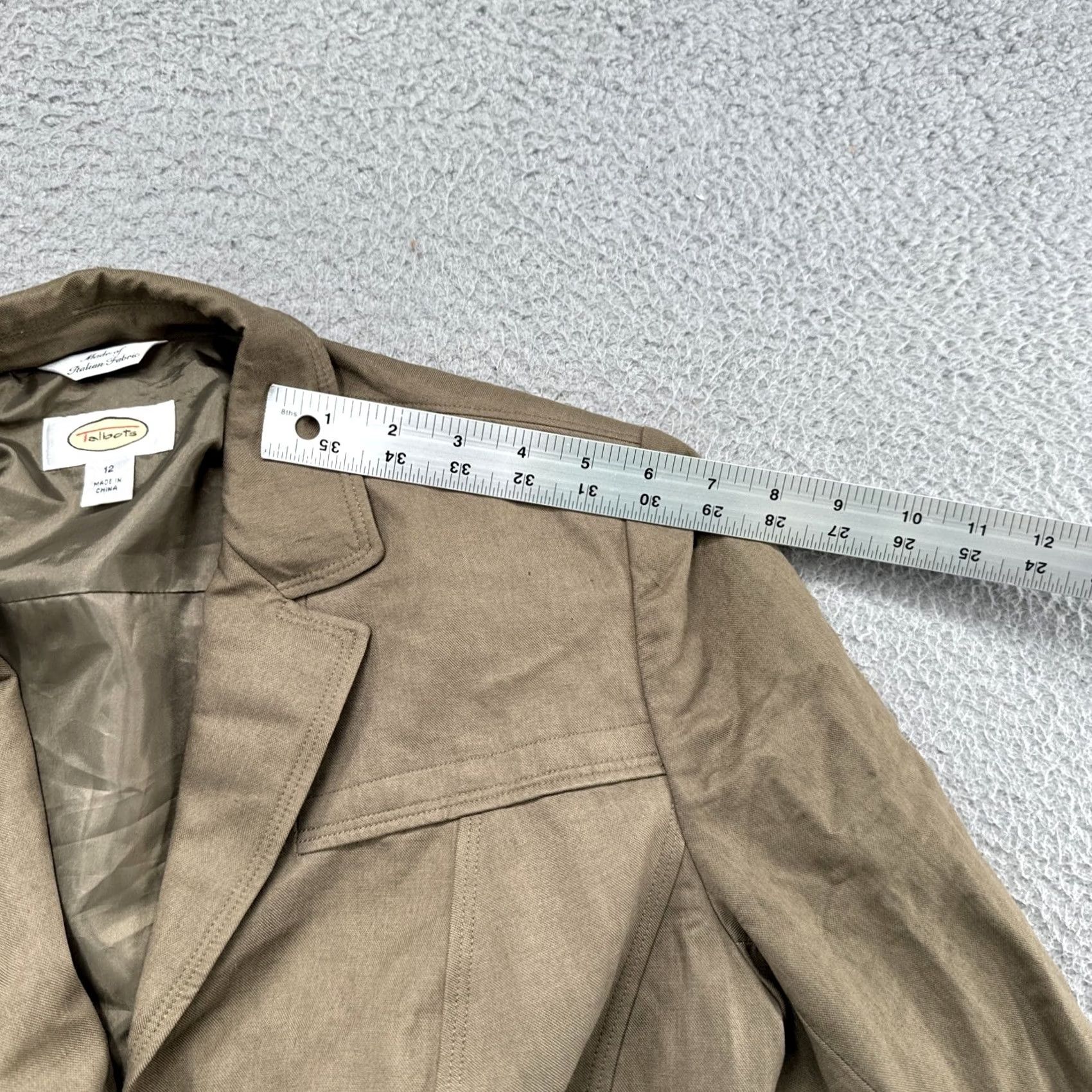 Talbots Talbots Jacket Women’s Belted Linen Blend Brown Size 12 Button Up Mid-Length Casual Seasonal Tan Jacket Womens Size XL / US 12-14 / IT 48-50 - 7 Thumbnail