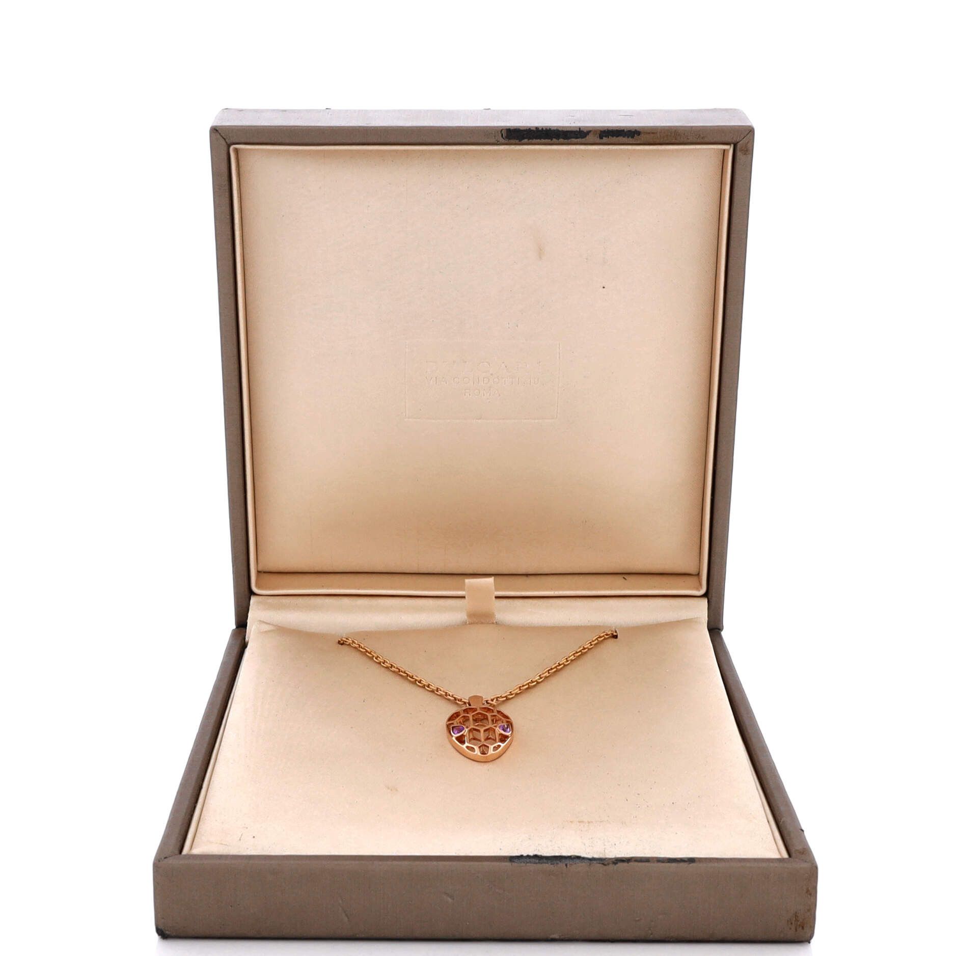 Bvlgari Serpenti Seduttori Pendant Necklace 18K Rose Gold with Ameth Size ONE SIZE - 1 Thumbnail