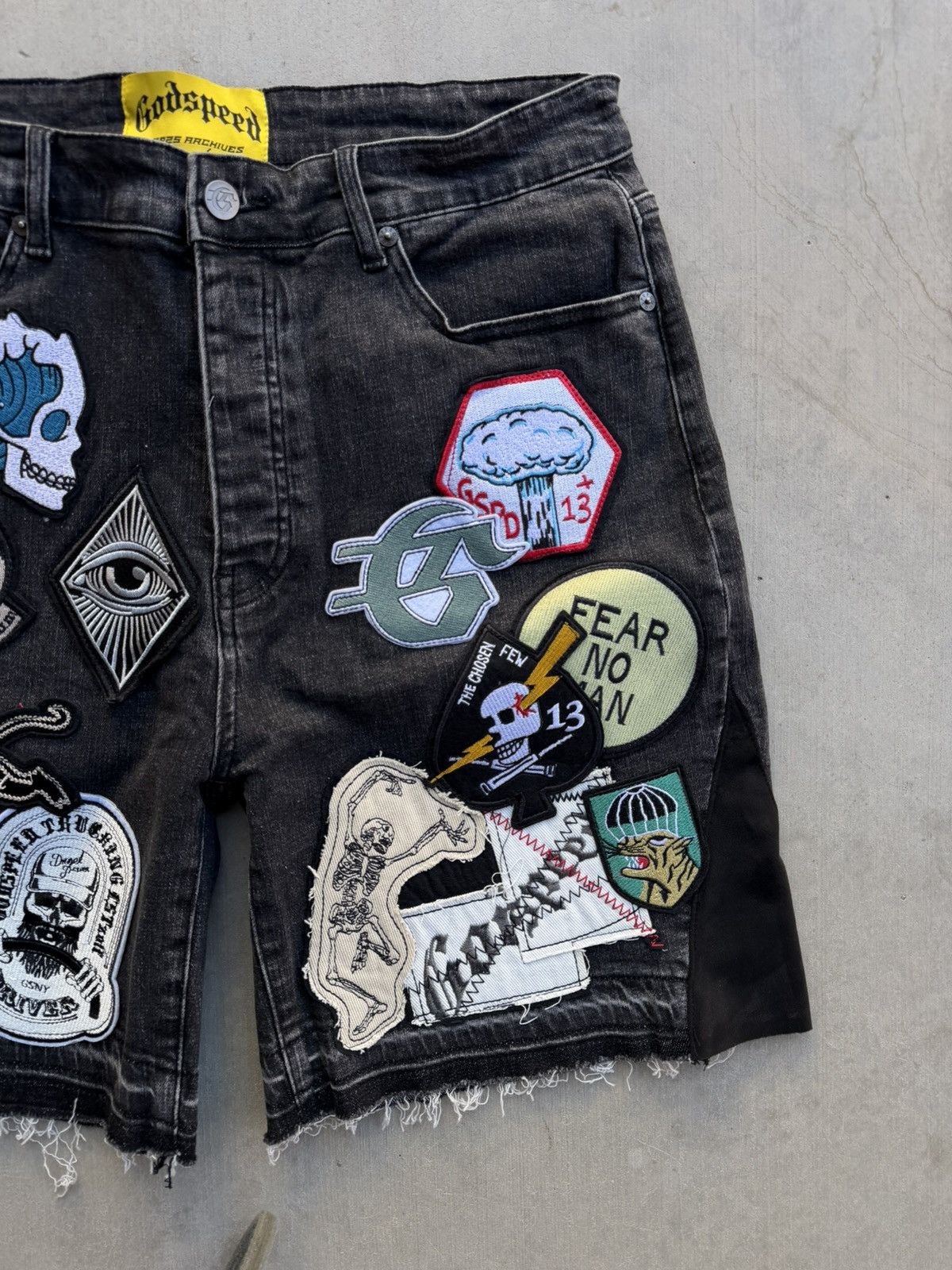 Godspeed Godspeed Patchwork Denim Shorts Black V2 Size 34 Men’s Size US 34 / EU 50 - 3 Thumbnail