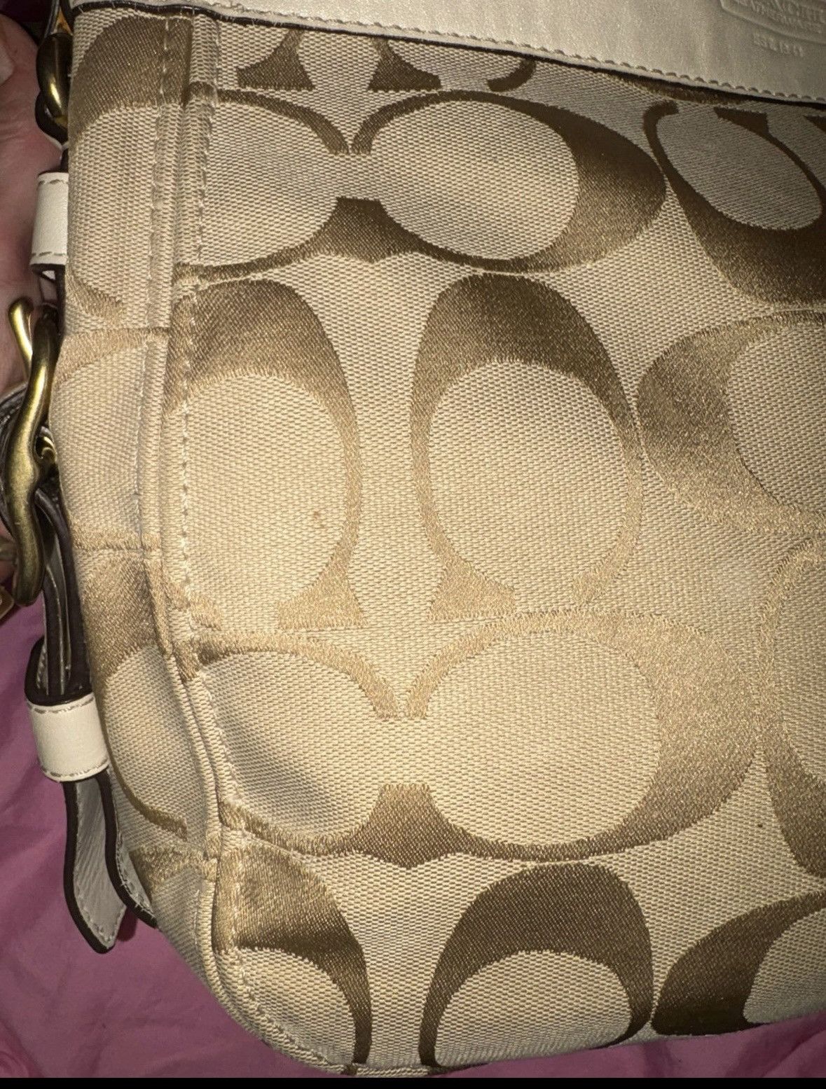 Coach Coach Zoe white leather Jacquard large bag M0868–12674 Size ONE SIZE - 5 Thumbnail