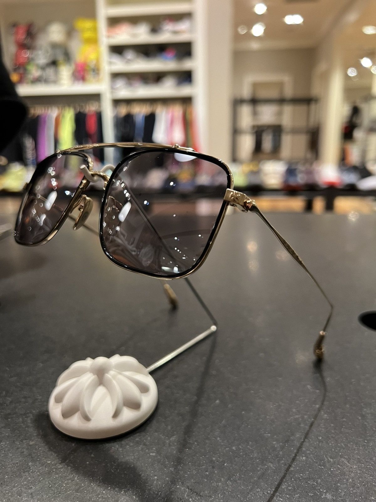 Chrome Hearts ‘Bone Prone III’ Gold Sunglasses Menswear