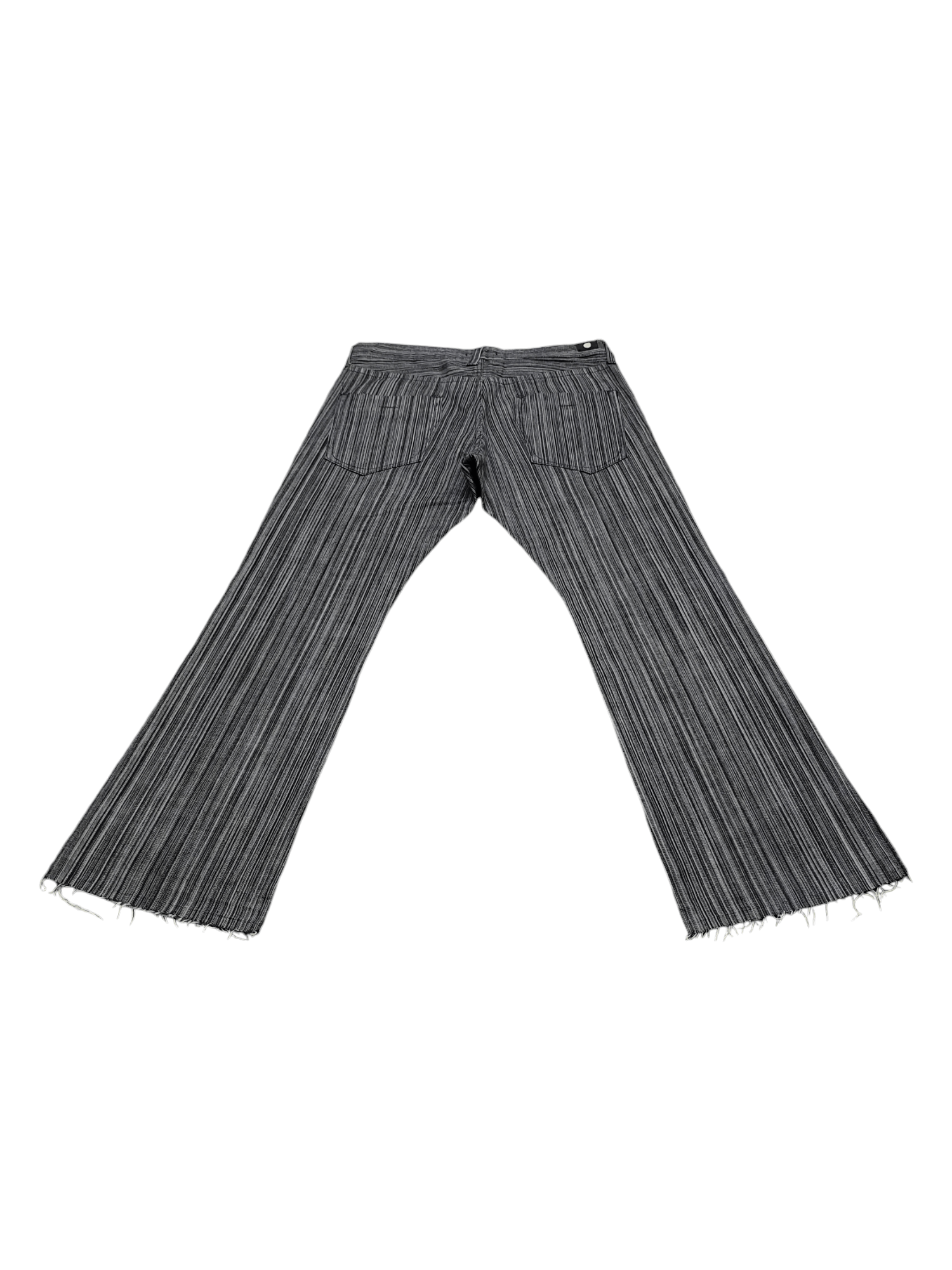 If Six Was Nine Flare Jeans Blue Way Union Made Japan Striped Denim Bootcut Size US 34 / EU 50 - 14 Thumbnail