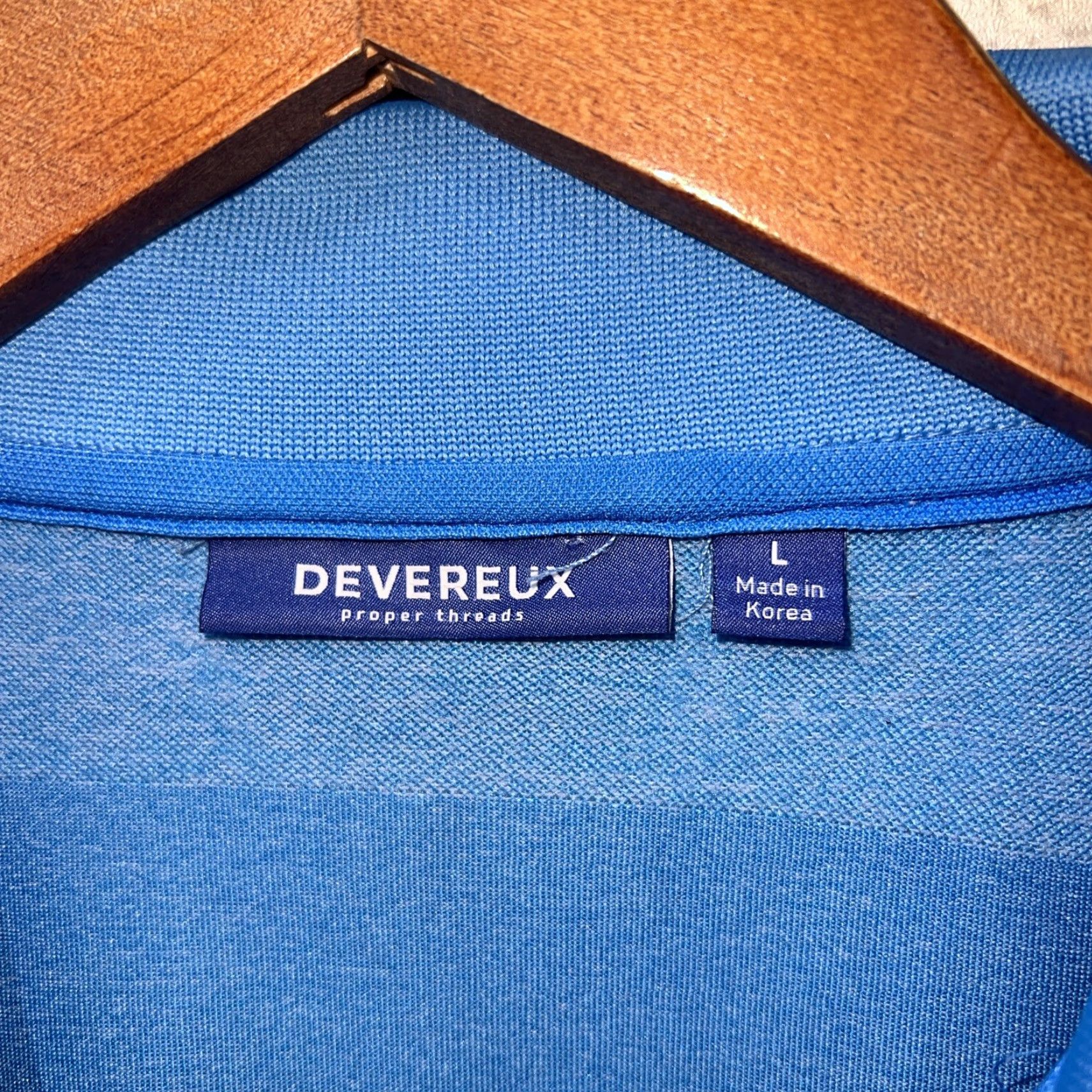 Vintage VINTAGE Devereux Blue Striped Polo Shirt Mens Size L Size US L / EU 52-54 / 3 - 3 Thumbnail