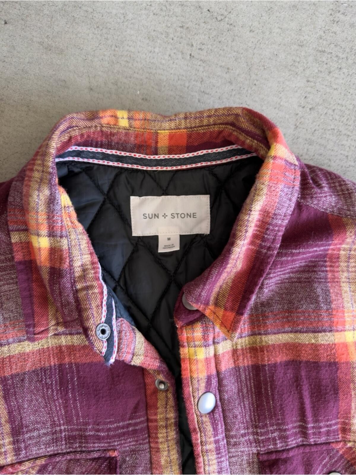 Other Sun + Stone / Plaid Shirt Jacket / Red Yellow Flannel Size US M / EU 48-50 / 2 - 7 Thumbnail