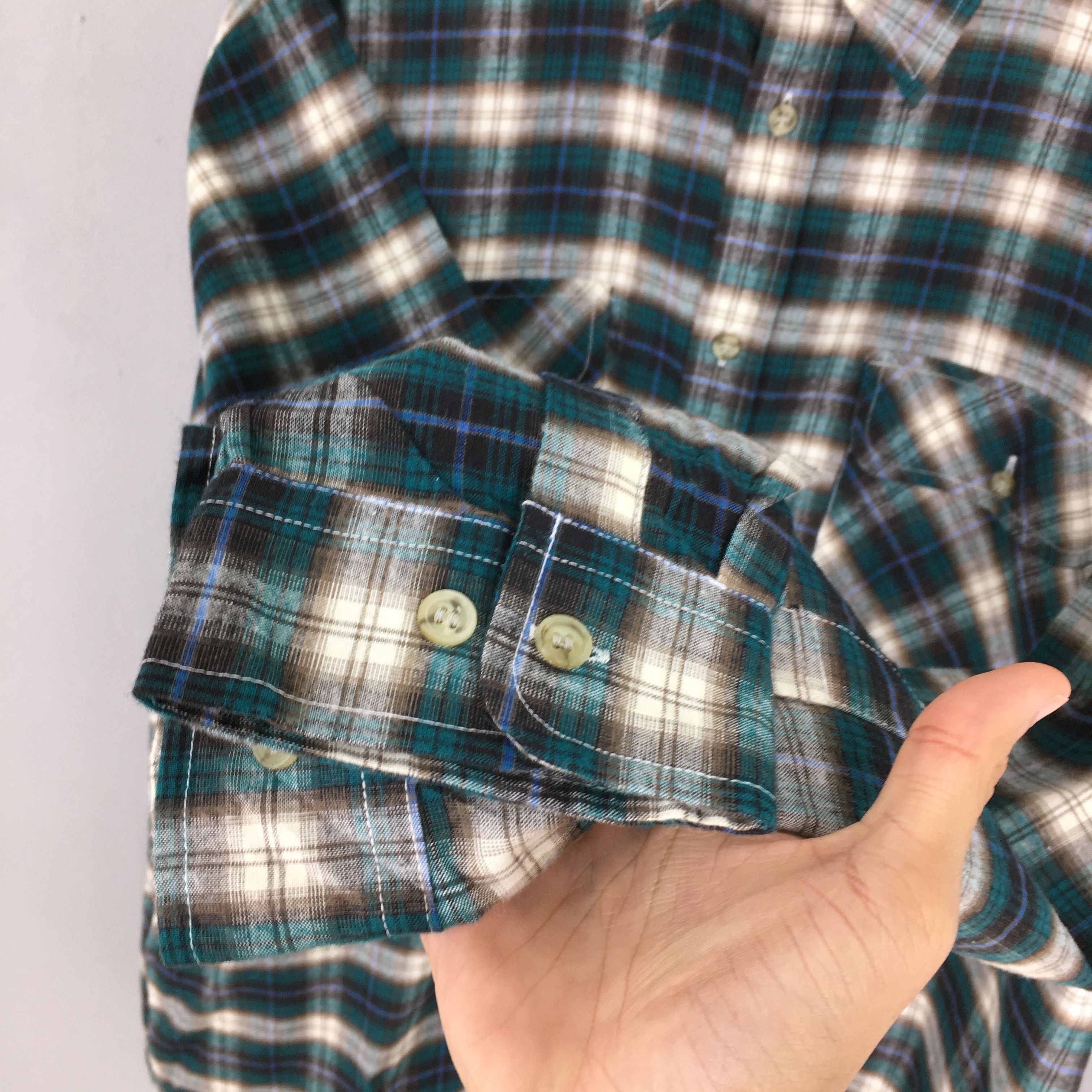 Flannel × Vintage Vintage 1980s Plaid Tartan Checkered Flannel Shirt Large Size US L / EU 52-54 / 3 - 5 Thumbnail