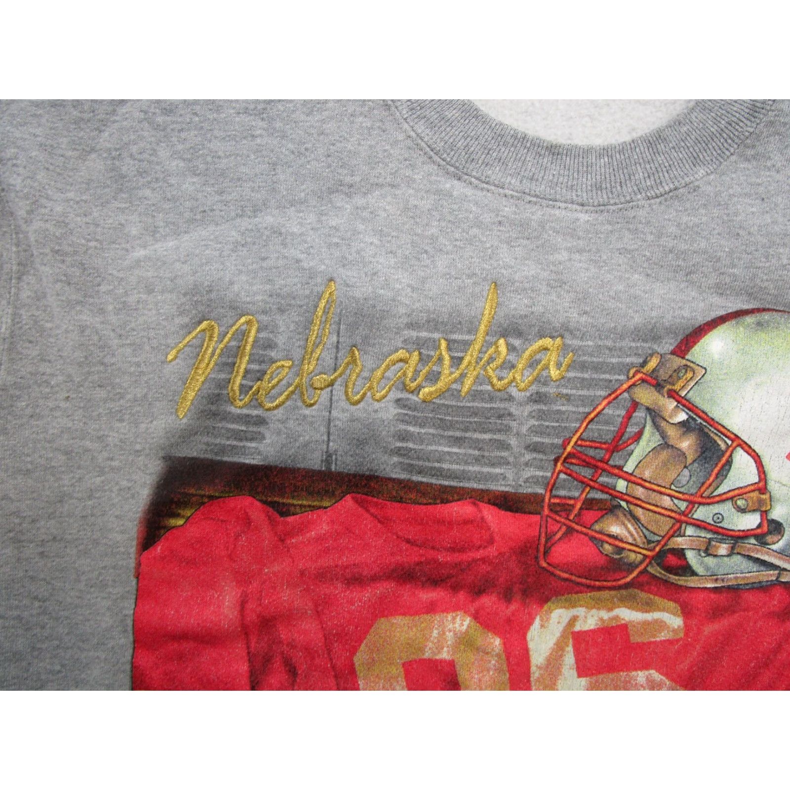 Nutmeg VINTAGE Nutmeg Nebraska Cornhuskers Embroidered Football Sweatshirt Mens L Gray 90s Hooded Pullover Sweatshirt Embroidered Football Size US L / EU 52-54 / 3 - 2 Thumbnail