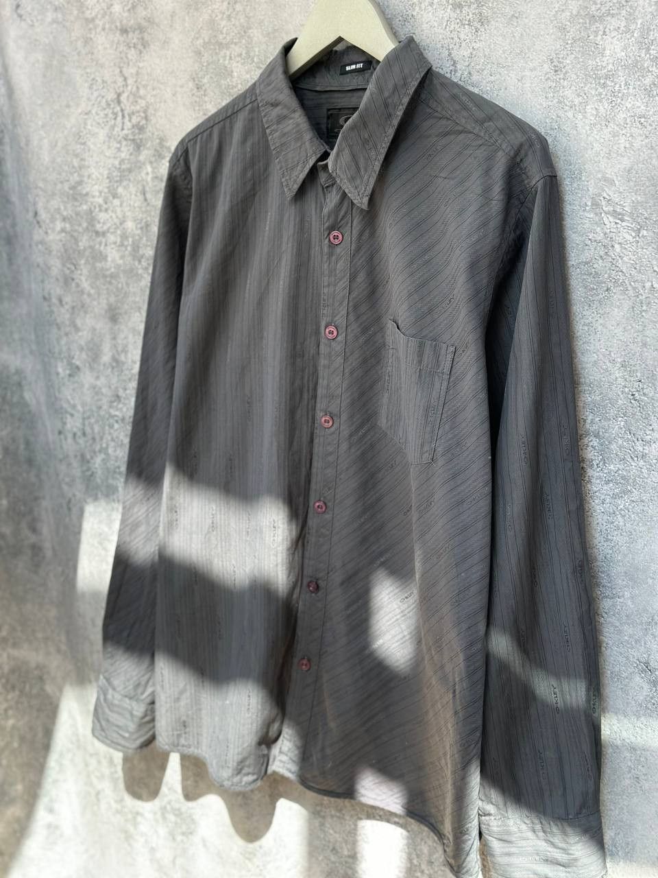Oakley Oakley Monogram Button Up Shirt Vintage Gray Slim Fit Size US XL / EU 56 / 4 - 1 Thumbnail