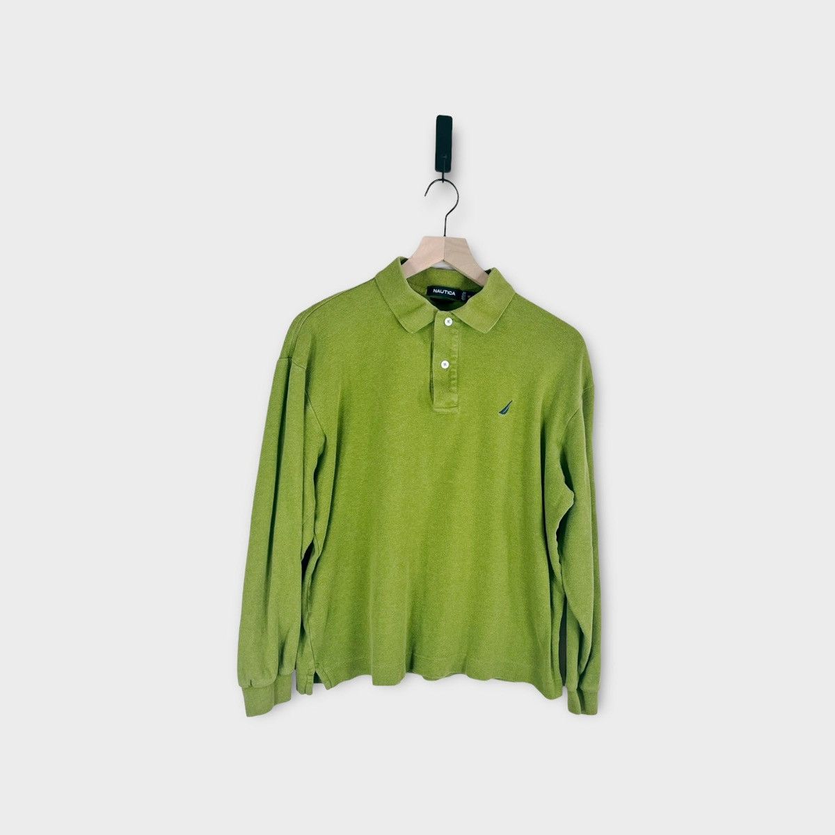 Nautica × Vintage Vintage Late 90's Nautica Long Sleeve Polo Shirt Size US M / EU 48-50 / 2 - 1 Thumbnail