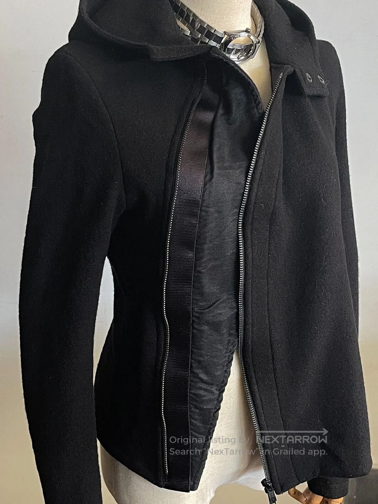 Ann Demeulemeester Ann Demeulemeester Black Wool Hoodie. Size XS / US 0-2 / IT 36-38 - 1 Thumbnail