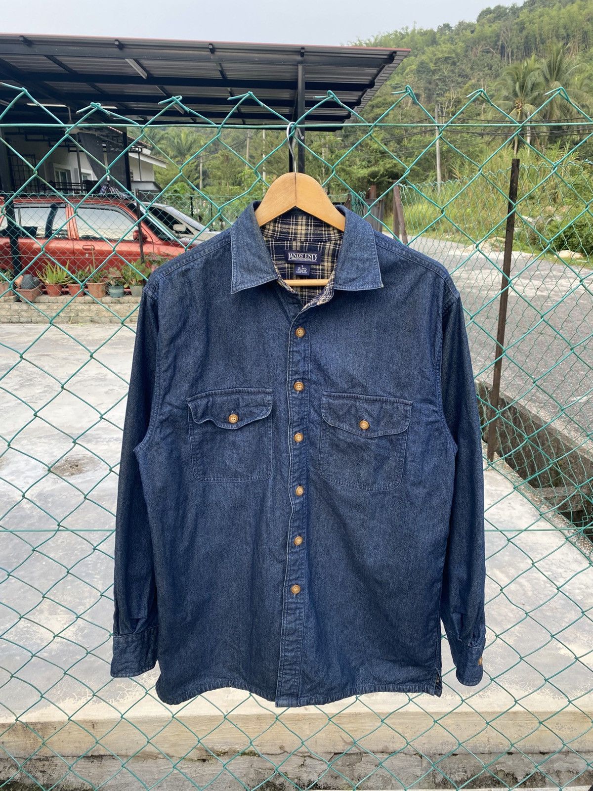 Lands' End Vintage Lands’End long sleeve denim shirts Size US S / EU 44-46 / 1 - 1 Thumbnail