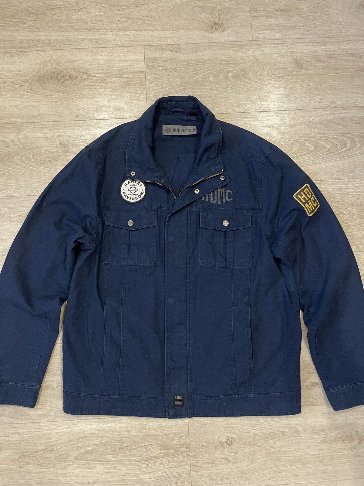 Harley Davidson Harley-Davidson "HDMC" Washed Canvas Casual Jacket XL blue Size US XL / EU 56 / 4 - 11 Thumbnail
