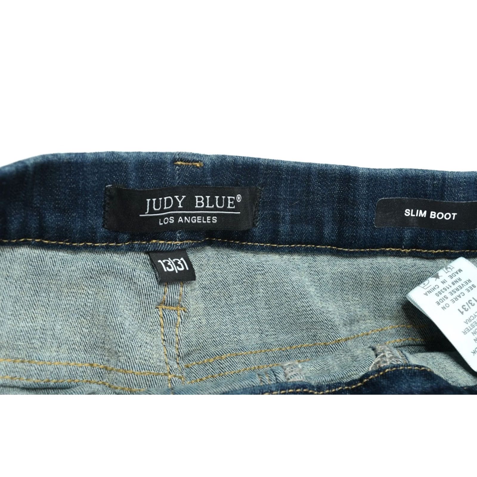 Vintage Judy Blue Slim Fit Boot Cut Jeans Womens 13/31 Blue High-Rise Stretch Denim Jeans Size 24" / US 00 / IT 34 - 5 Thumbnail