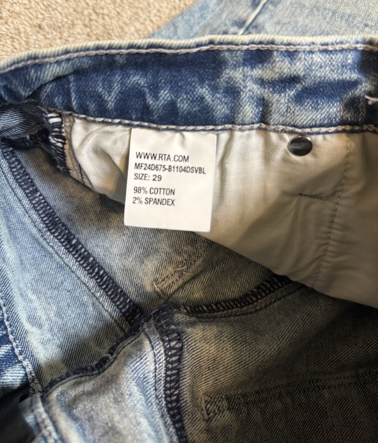 Rta RTA Denis Vintage Light Blue Mini Flare Jeans Size US 29 - 6 Thumbnail