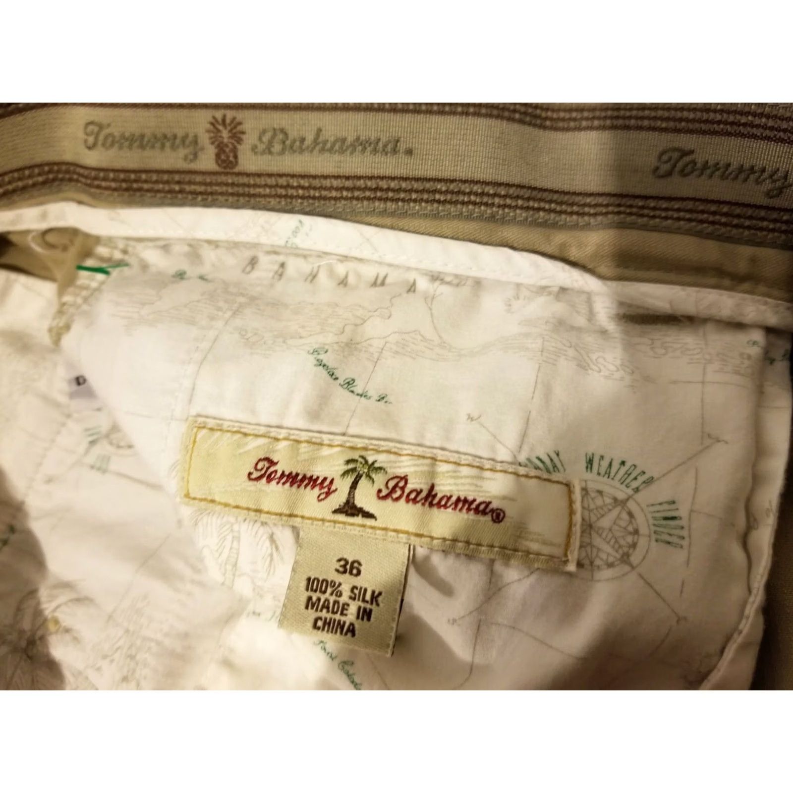 Tommy Bahama Mens Tommy Bahama Shorts 36 Khaki Silk Chino Size US 36 / EU 52 - 4 Thumbnail