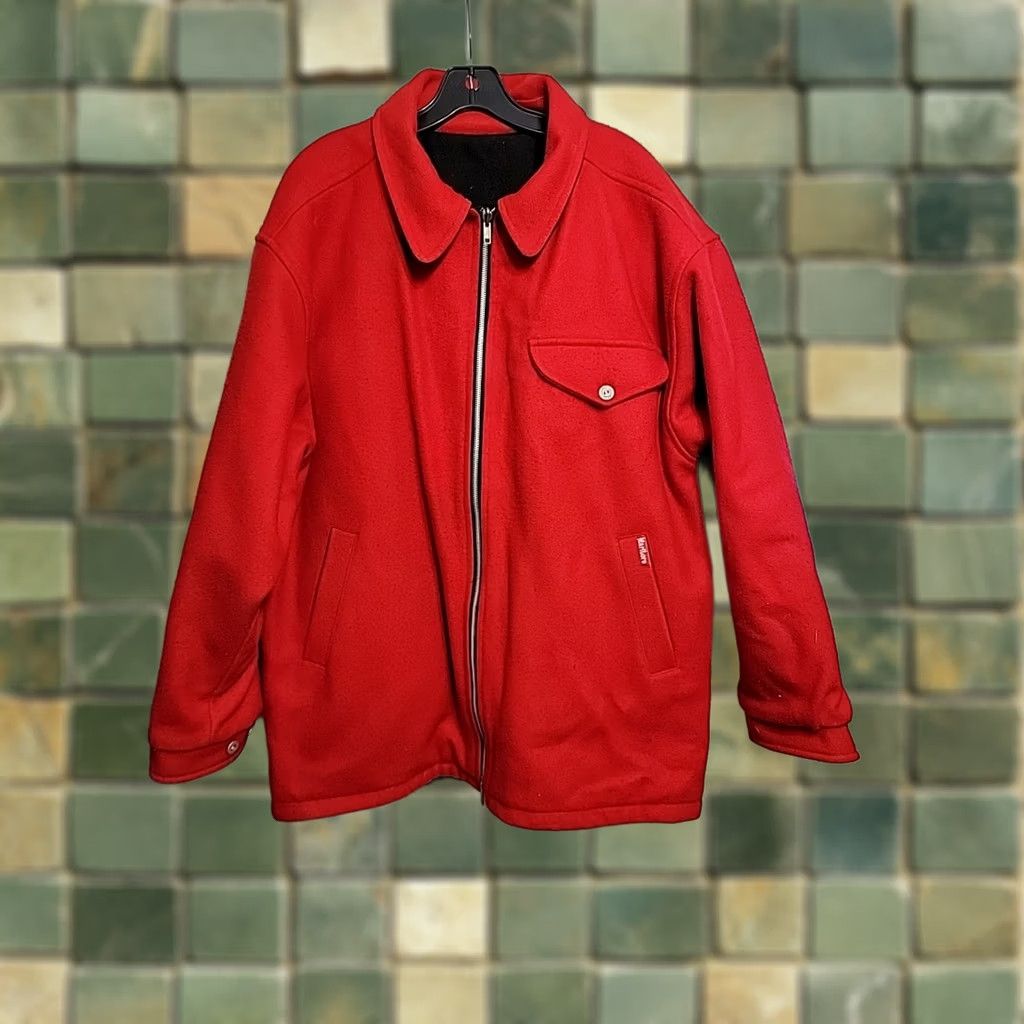 Marlboro VINTAGE Marlboro Jacket Men L Red/Black Reversible Wool Full Zip Collared Pocketed 90s USA Men's L Size US L / EU 52-54 / 3 - 1 Thumbnail