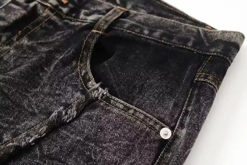 Japanese Brand Opium Black Tassel Striped jeans Size US 30 / EU 46 - 5 Thumbnail