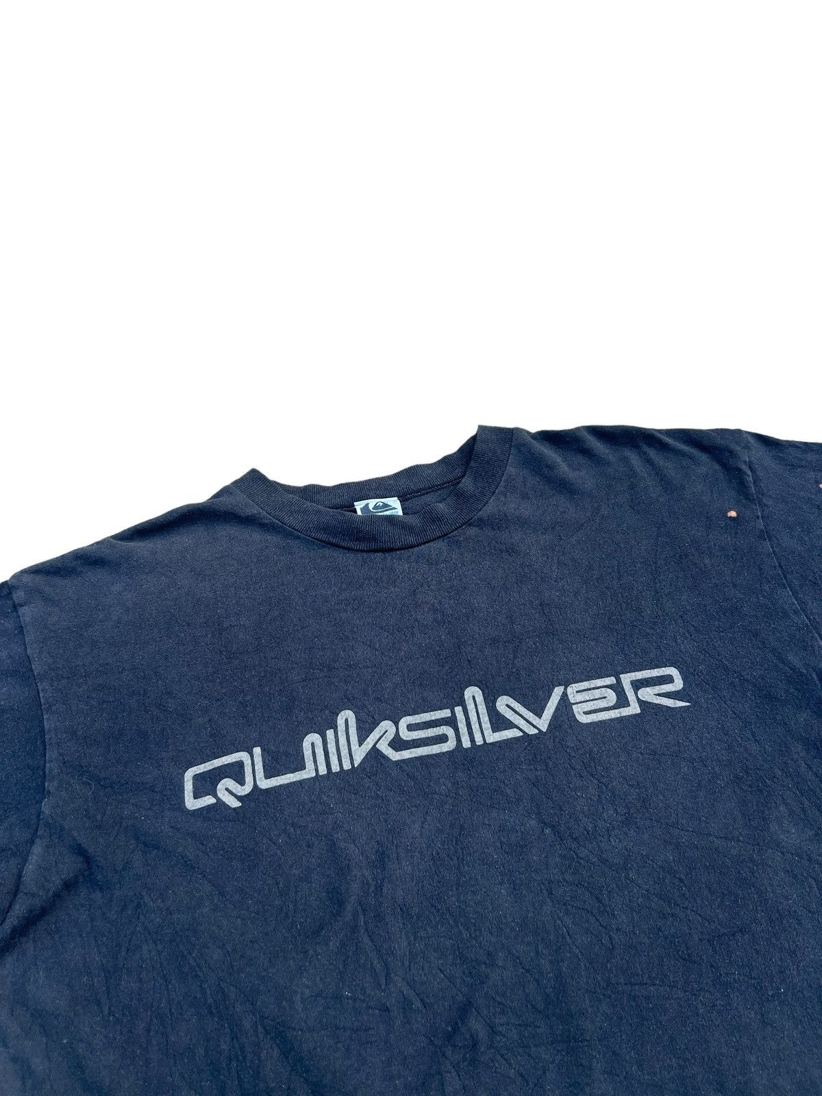 Quiksilver Vintage 90s Quiksilver Faded Black Spell out Big Logo tee Size US L / EU 52-54 / 3 - 6 Thumbnail