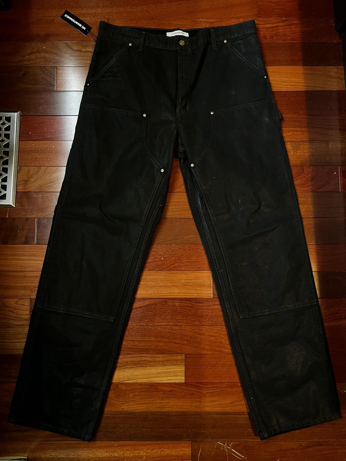 No Maintenance No Maintenance Black Waxed Carpenter Jeans | Grailed