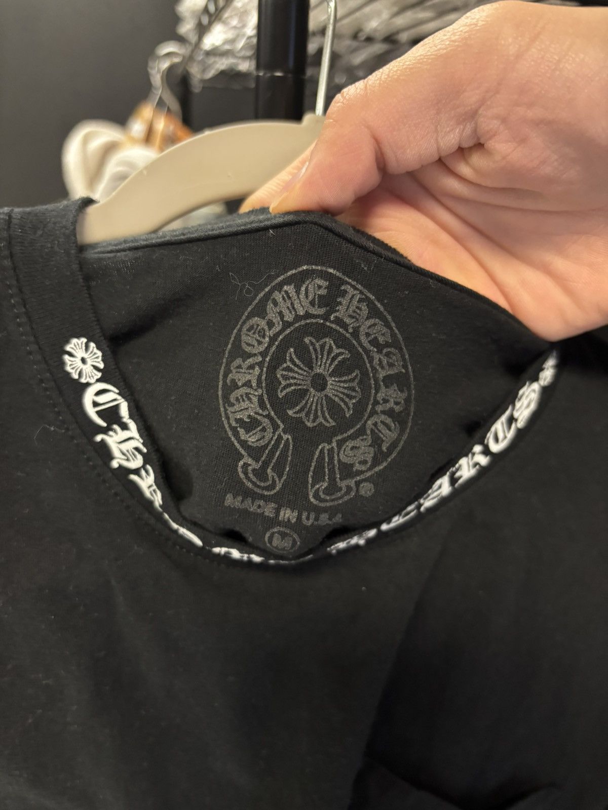 Chrome Hearts Black Chrome Hearts Neck Print Scroll tee Size US M / EU 48-50 / 2 - 2 Thumbnail
