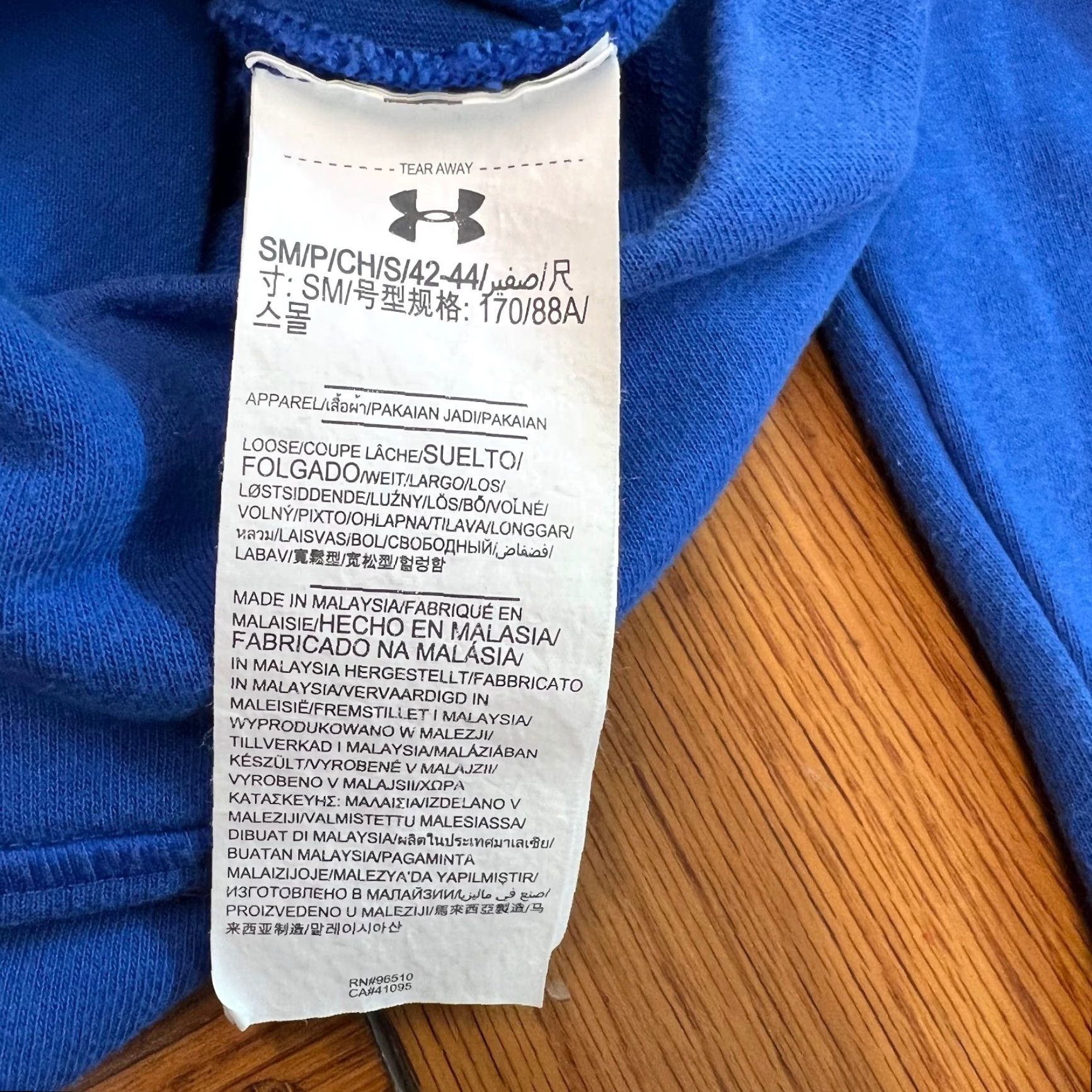 Under Armour Under Armour Hoodie Shirt Mens Small Loose Blue Full Zip Hooded Pockets Long Sleeve Sports Size US S / EU 44-46 / 1 - 6 Thumbnail