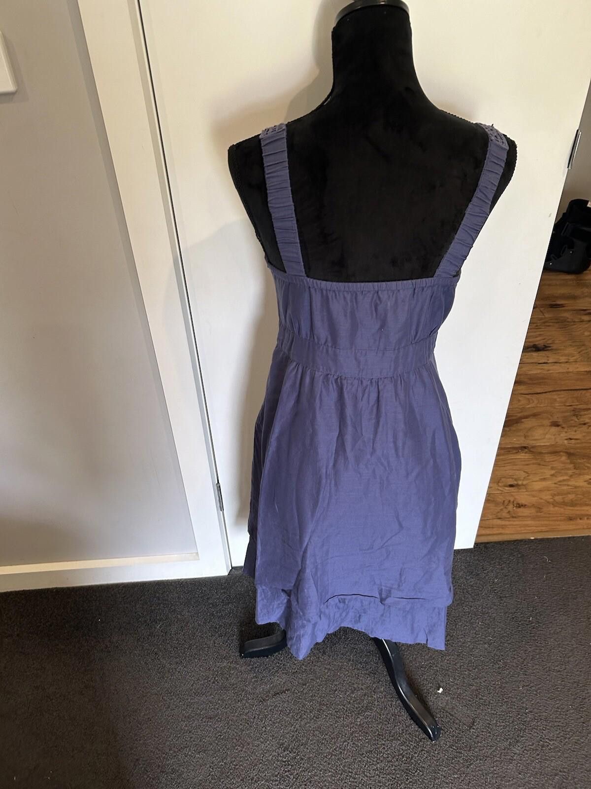 Esprit Esprit Linen Dress Blue Lined Crocheted Detail-Size 10 (003) Size M / US 6-8 / IT 42-44 - 9 Thumbnail
