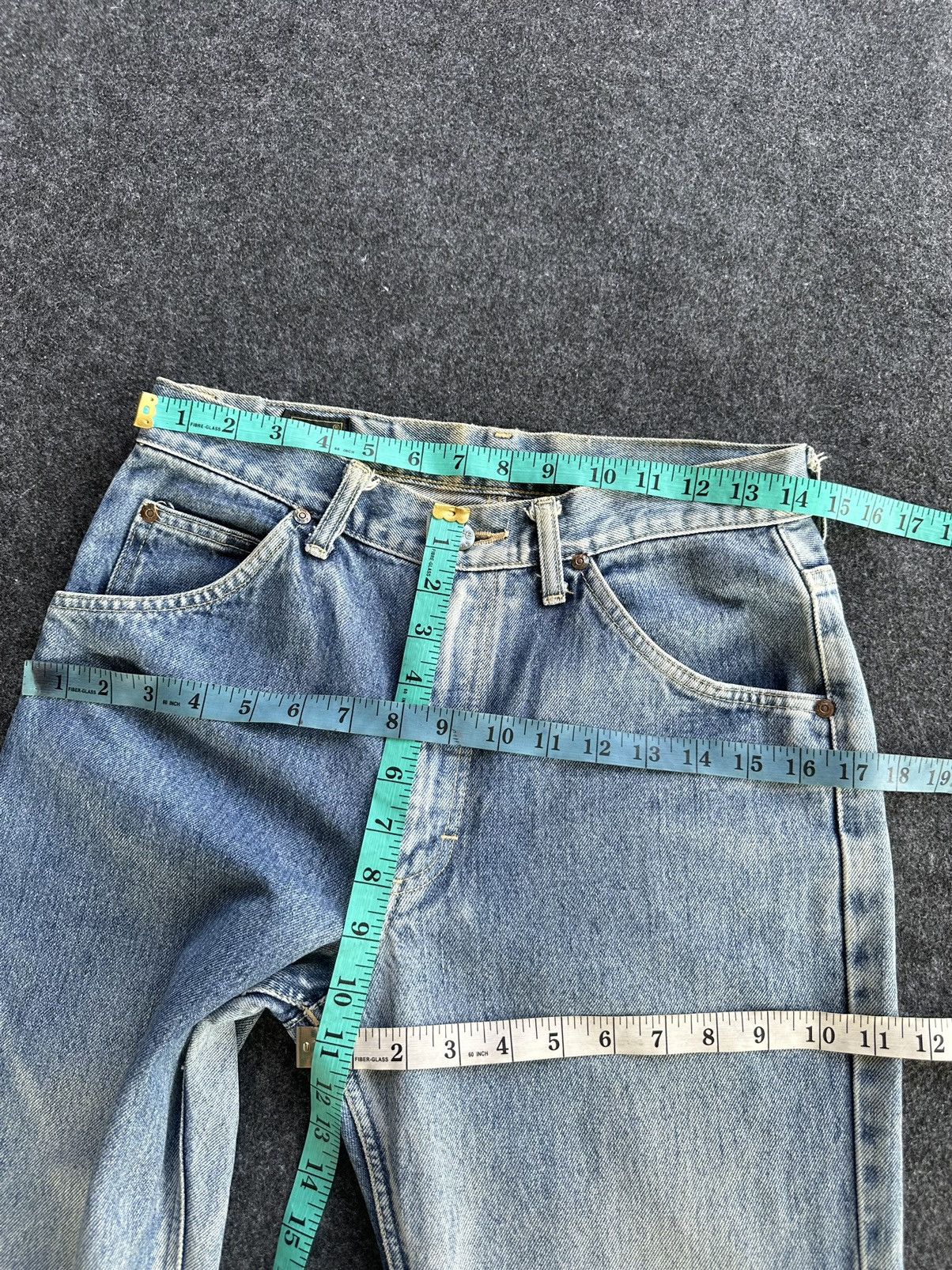 Lee × Vintage Vintage Lee Rider Sanforized 1970s Blue Wash Denim F85 Size US 28 / EU 44 - 4 Thumbnail