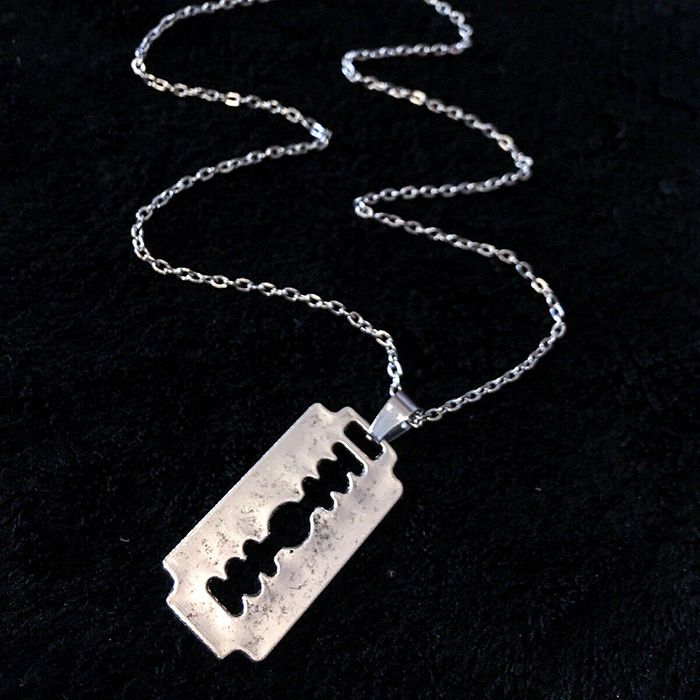 Vintage Razor Blade Pendant Necklace Grailed