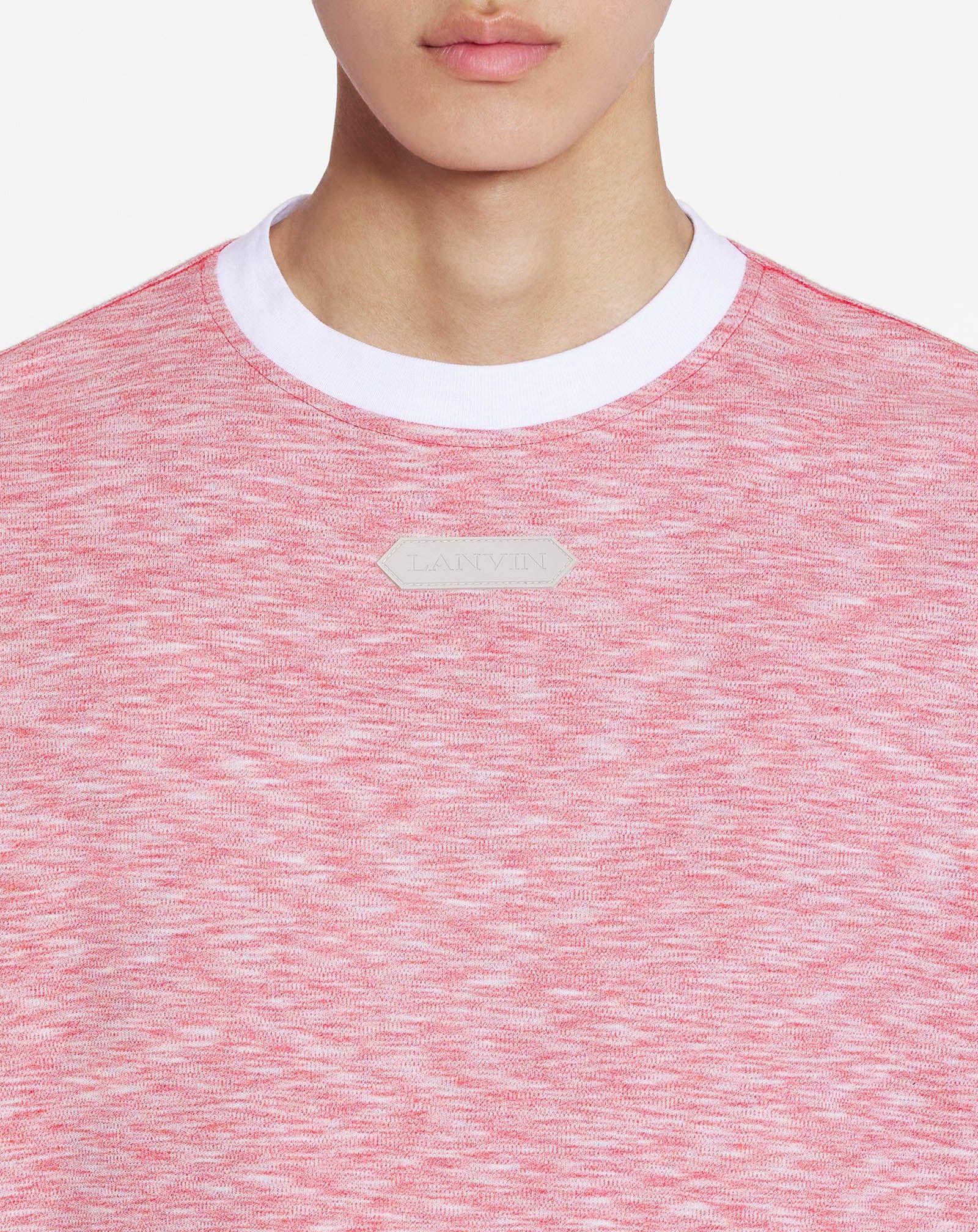 o1mle0825 Heathered-Effect Loose-Fitting T-Shirt in Red