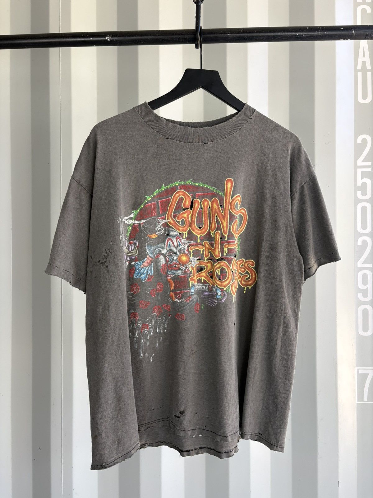 Band Tees Vintage Guns N Roses Distressed Faded Shirt Boxy Grunge Band Size US XL / EU 56 / 4 - 1 Thumbnail