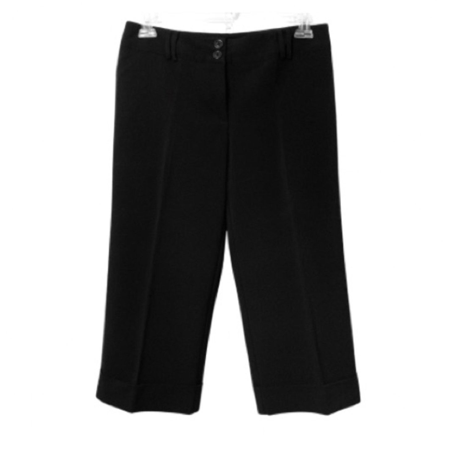 Other Counterparts Black Wide Leg Cropped Capri Dress Slacks Pants Size 32" / US 10 / IT 46 - 1 Thumbnail