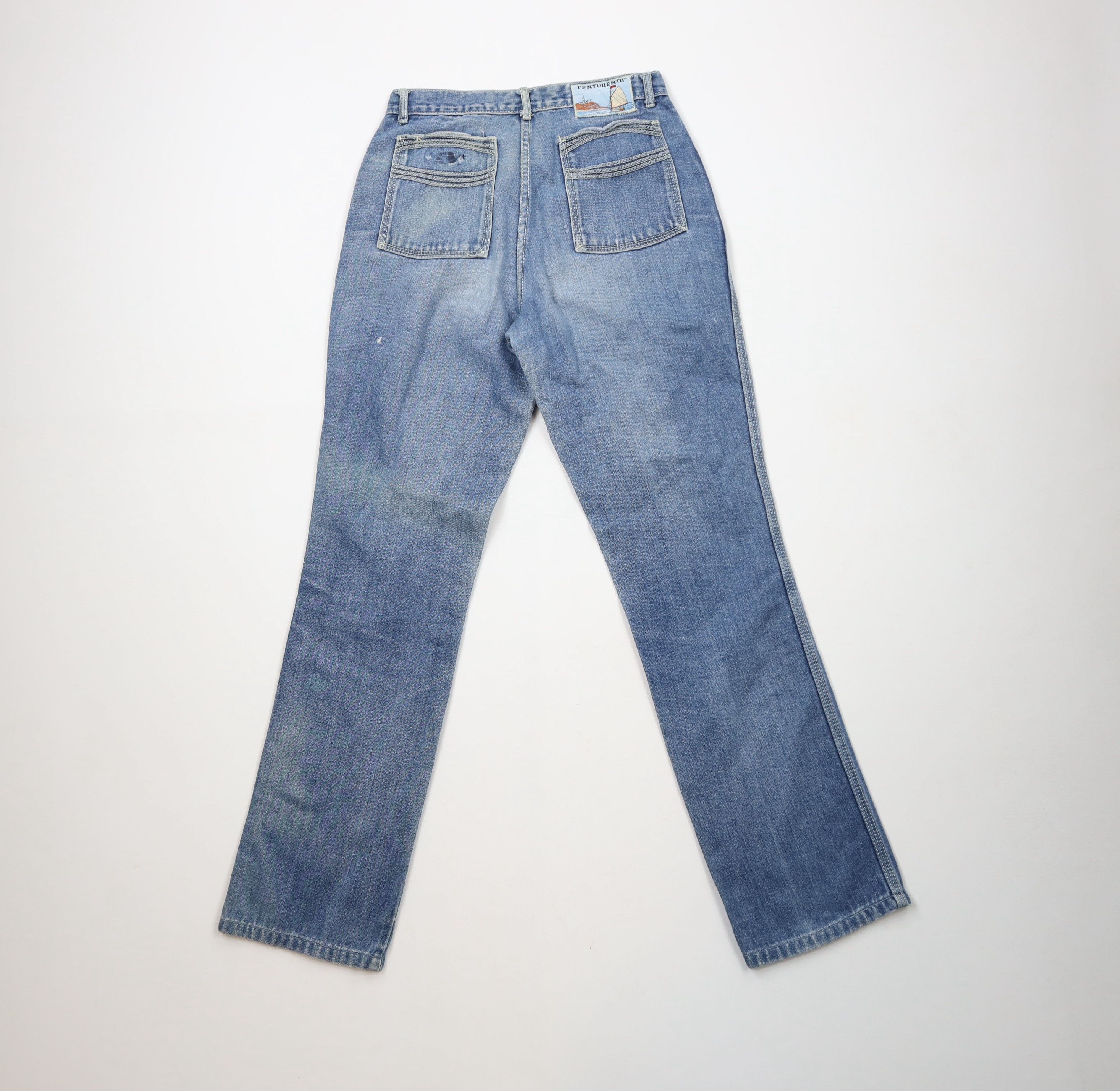 Vintage Vintage 90s Streetwear Flared Denim Jeans Blue Cotton Size 32" / US 10 / IT 46 - 11 Thumbnail