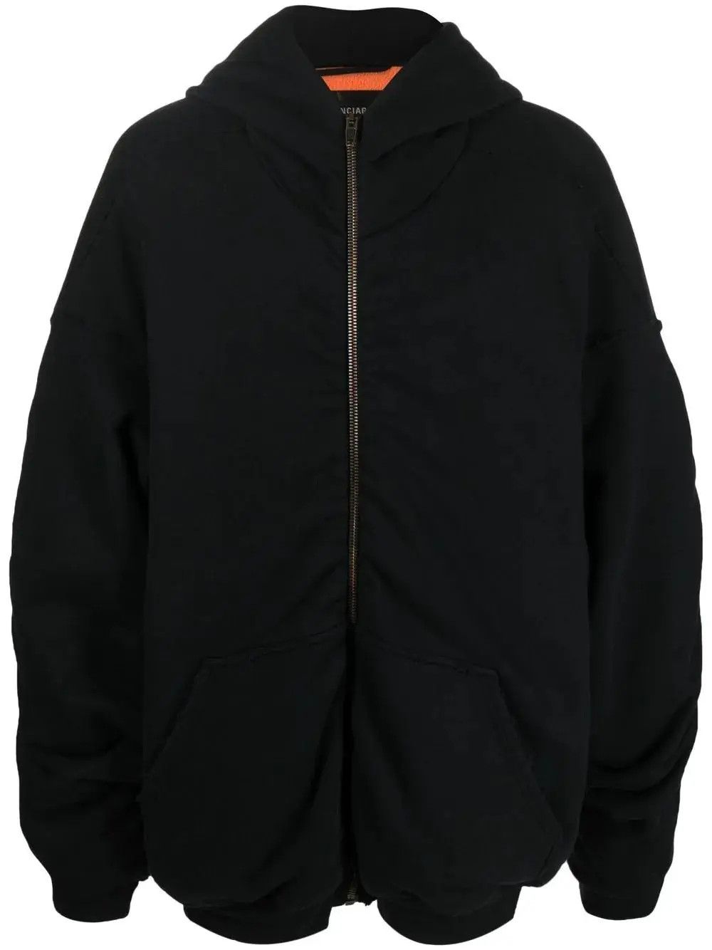 o1mt1gz1224 Oversized Bomber Hoodie in Black