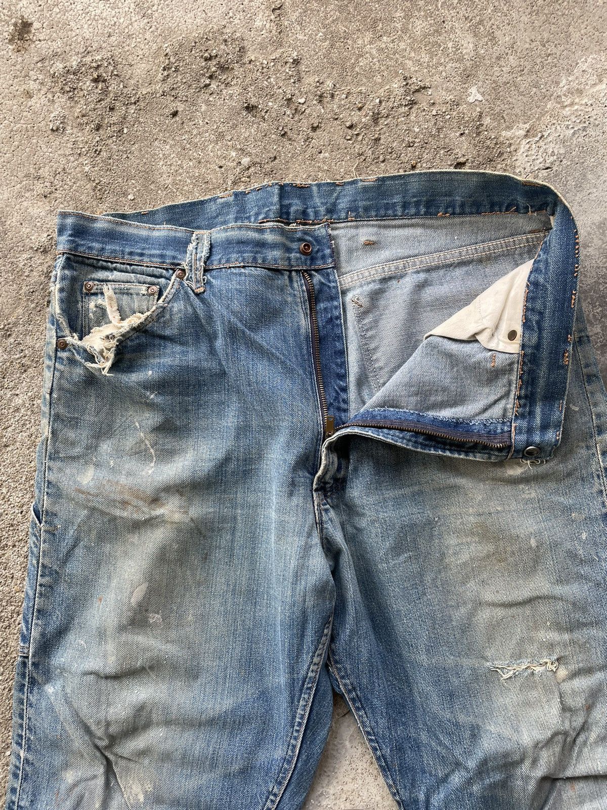Vintage Vintage 50s selvage jeans unbranded distressed Size US 39 - 5 Thumbnail