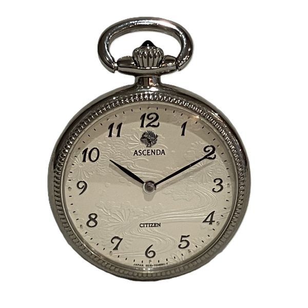 Citizen CITIZEN Ascenda Silver Pocket Watch Precious Metal Quartz 0327-T1005110 DUTY FREE for USA