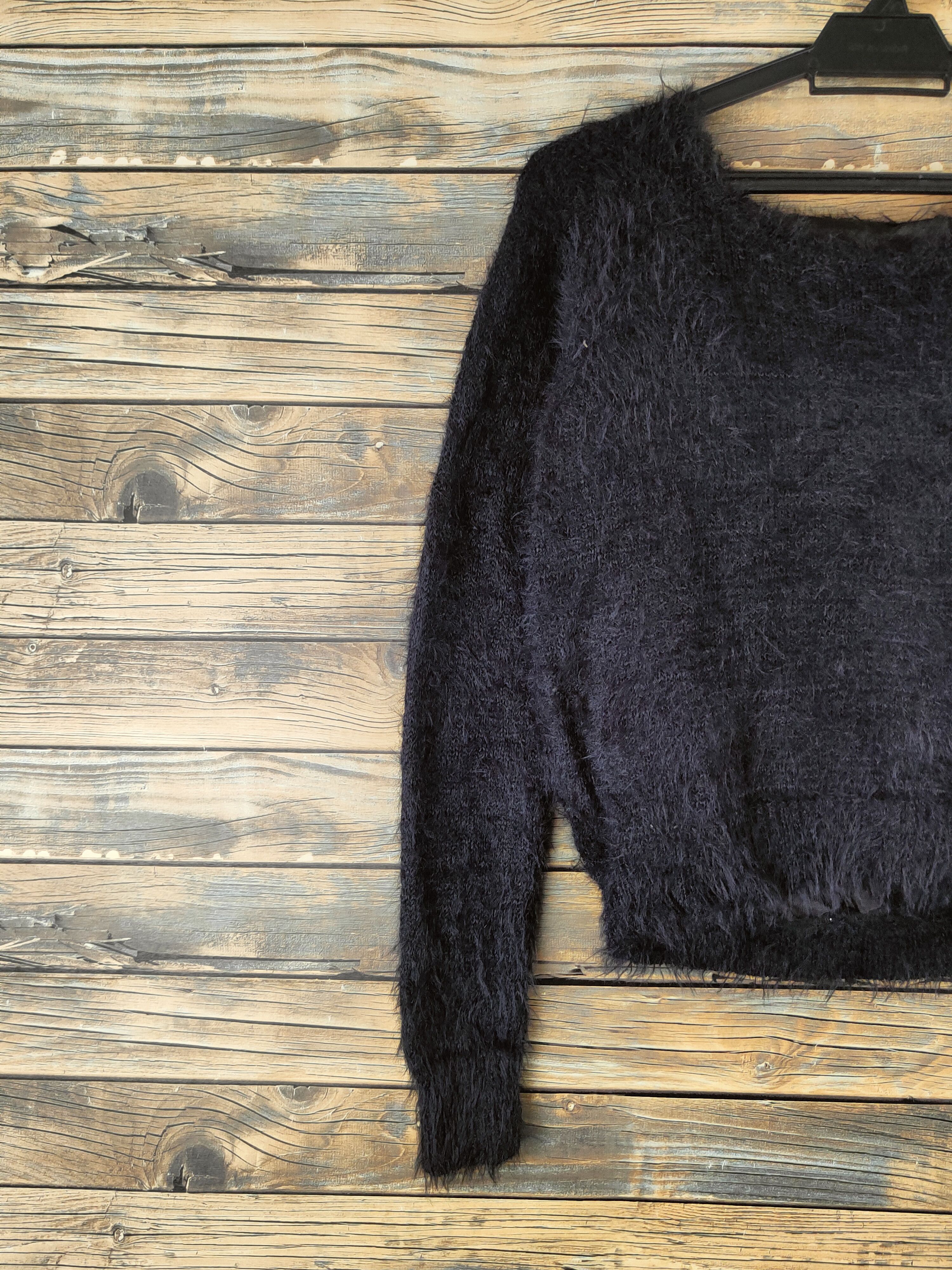 Japanese Brand DL Cecil McBee Black Fur Mohair Knitwear #46-546 Size M / US 6-8 / IT 42-44 - 3 Thumbnail