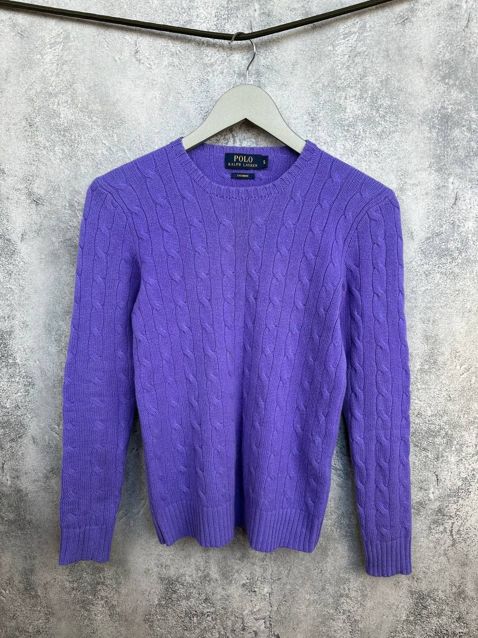 Polo Ralph Lauren 100% Cashmere Cable Knit Purple Sweater